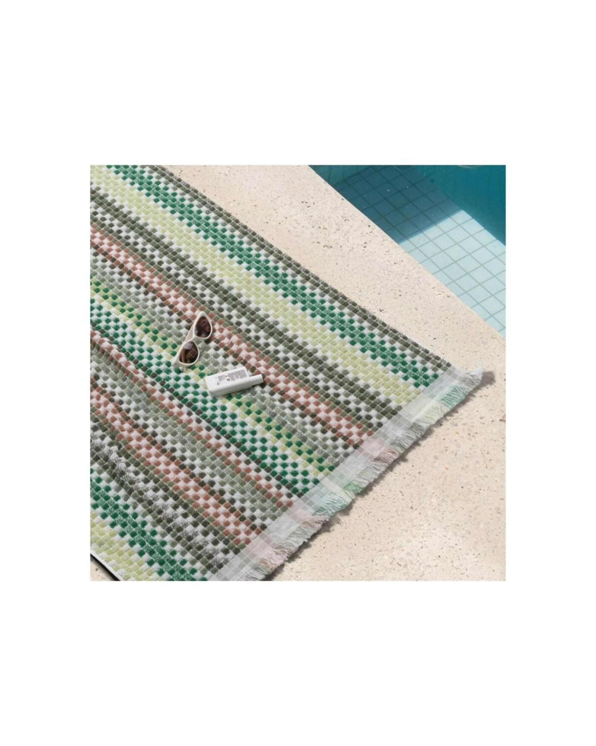 3 CANNINGVALE Positana Terry Beach Towel Checkers Soft Absorbent - Multi, 3 of 3