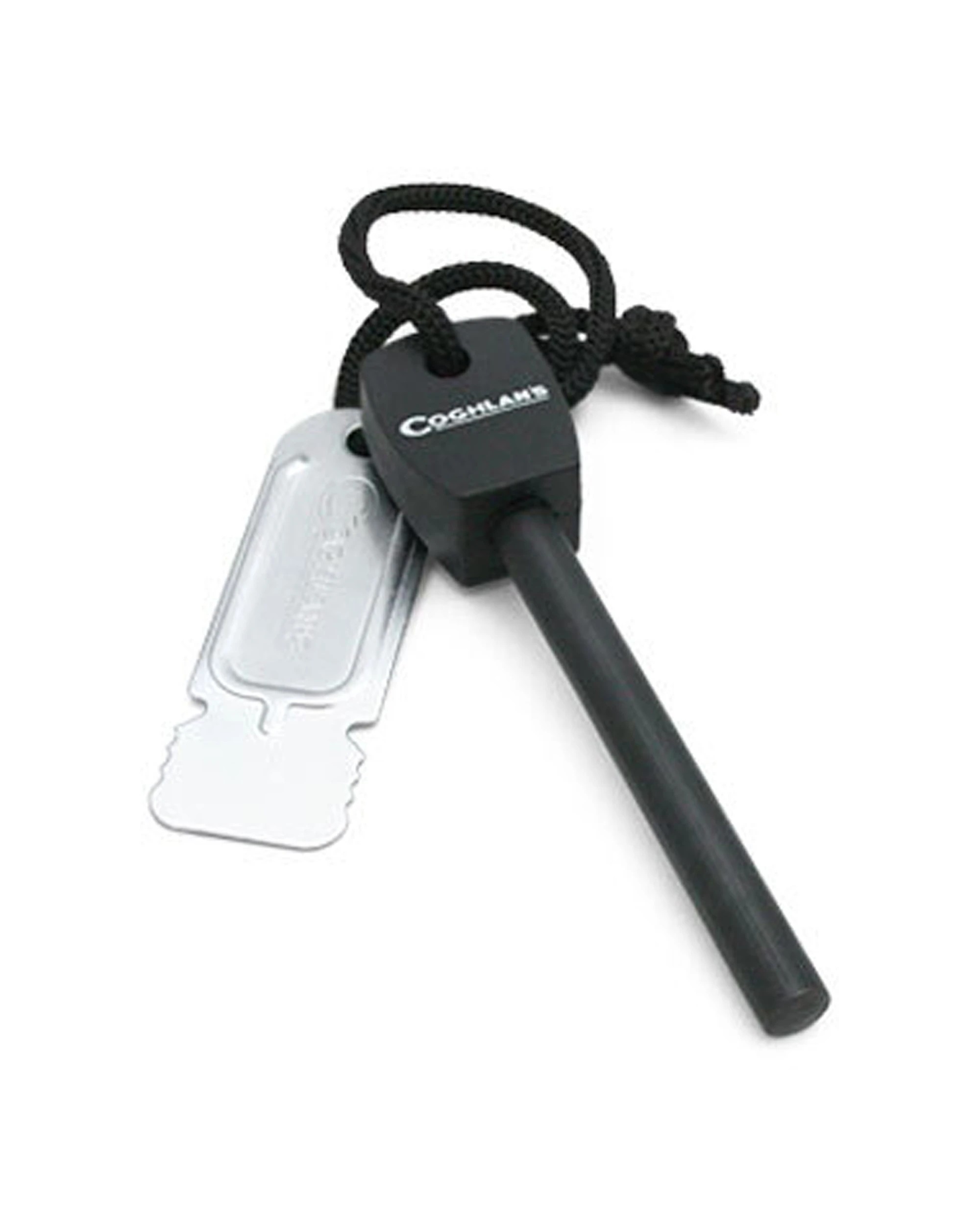 2 Coghlans Flint Striker Ferrocerium Fire Starter Works When Wet With Cord - Black, 2 of 2