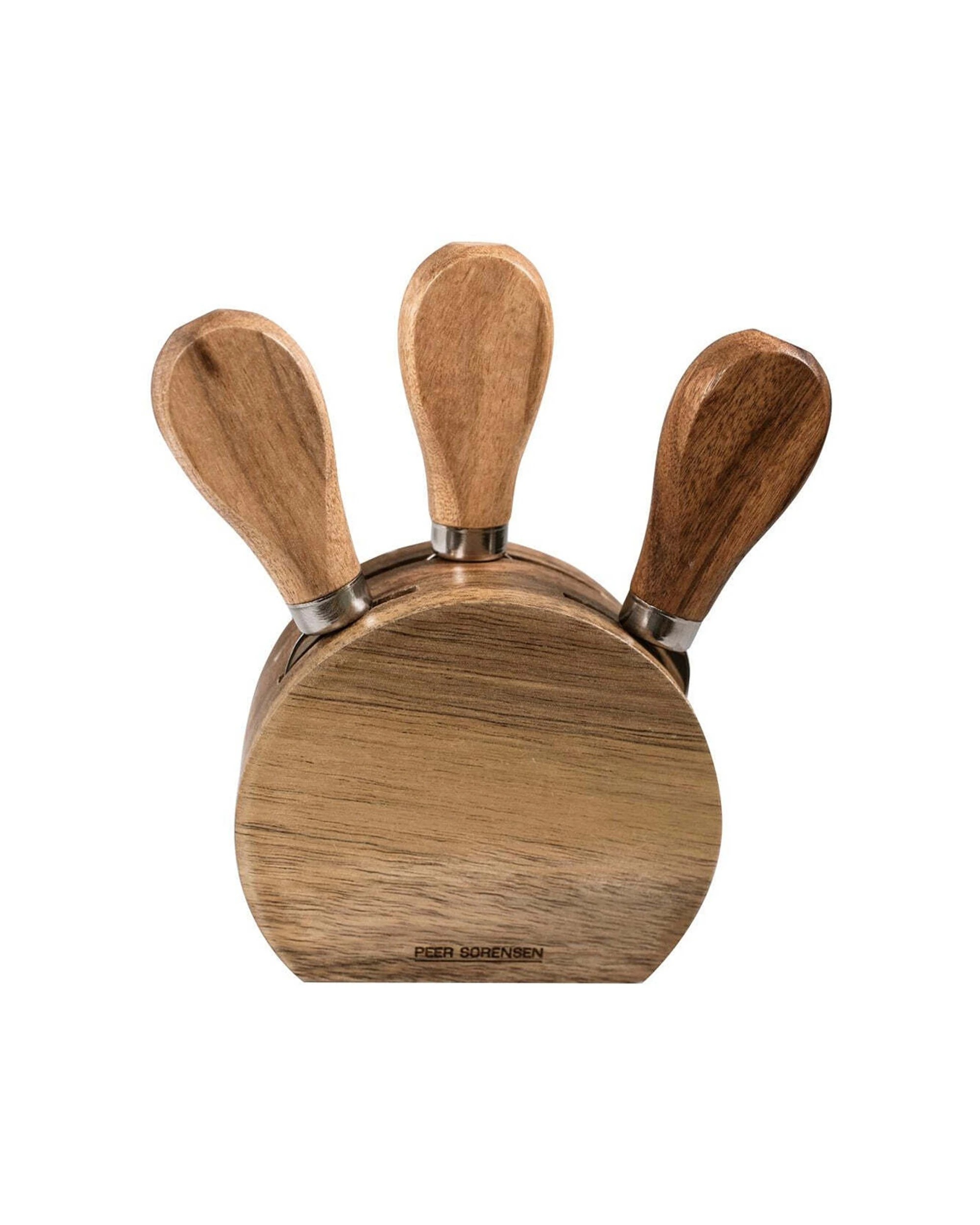 3 Peer Sorensen 3 Piece Acacia Wood Cheese Knife Set With Block Lightweight
 - Plain, 3 of 3