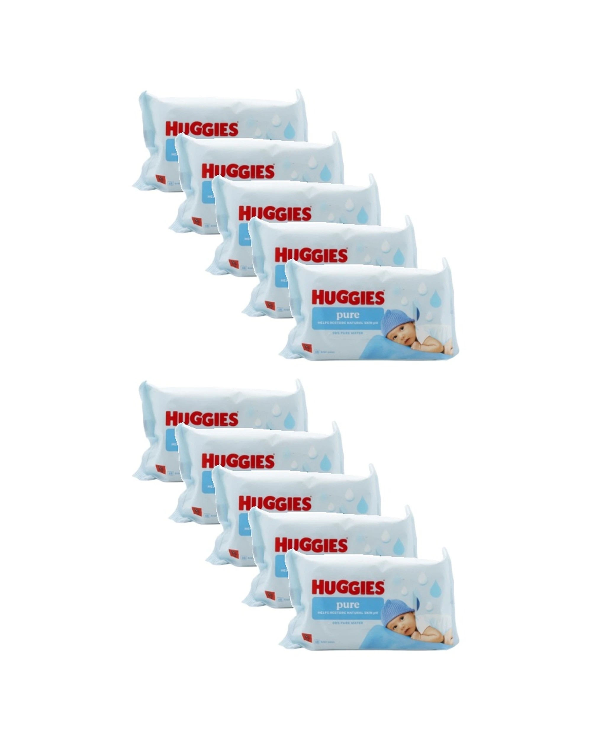 1 Huggies 10x 48pc Baby Wipes Pure Soft Gentle Care - Multi, 1 of 3