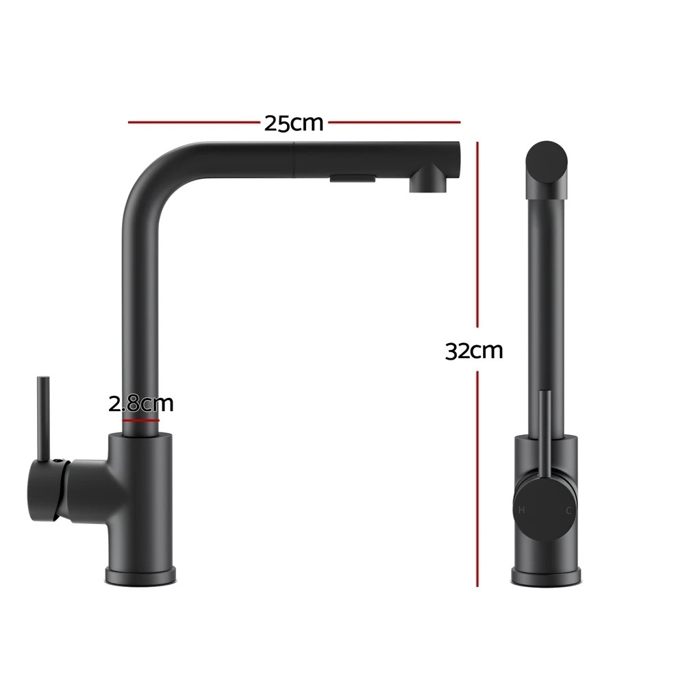 Cefito Kitchen Mixer Tap Pull Out Rectangle 2 Mode Sink Basin Faucet ...