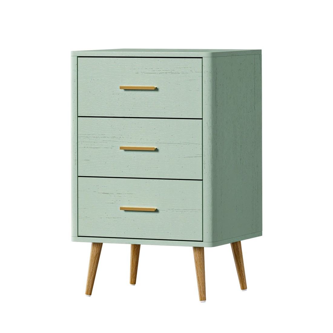 1 Oikiture 3 Chest Of Drawers Dresser Tallboy Storage Cabinet
 - Green, 1 of 10