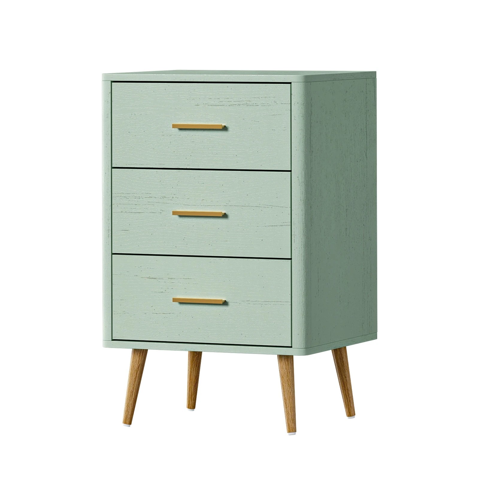 1 Oikiture 3 Chest Of Drawers Dresser Tallboy Storage Cabinet
 - Green, 1 of 10