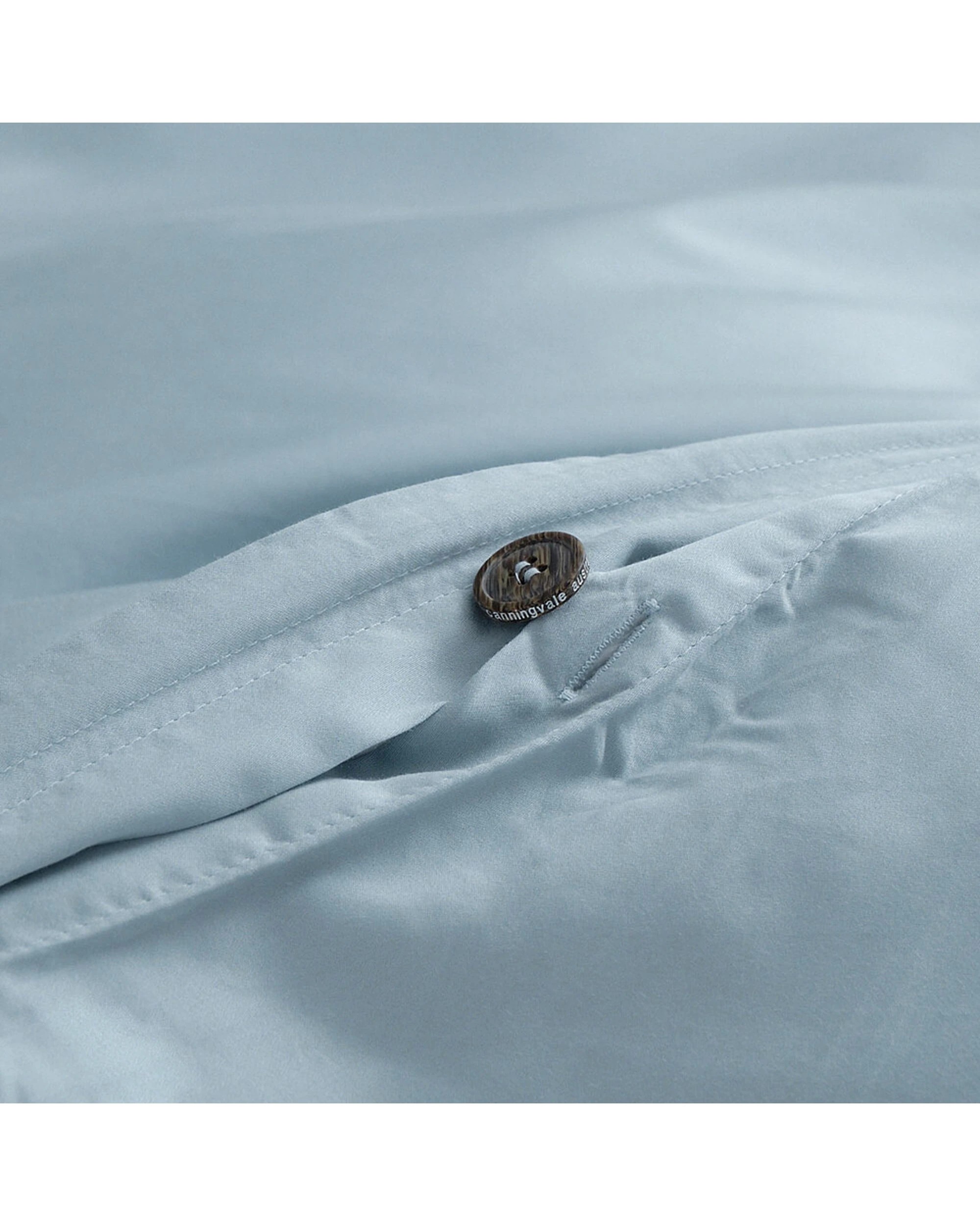 4 Canningvale Alessia Bamboo Cotton Quilt Bed Bedding Cover Set Queen - Blue, 4 of 4