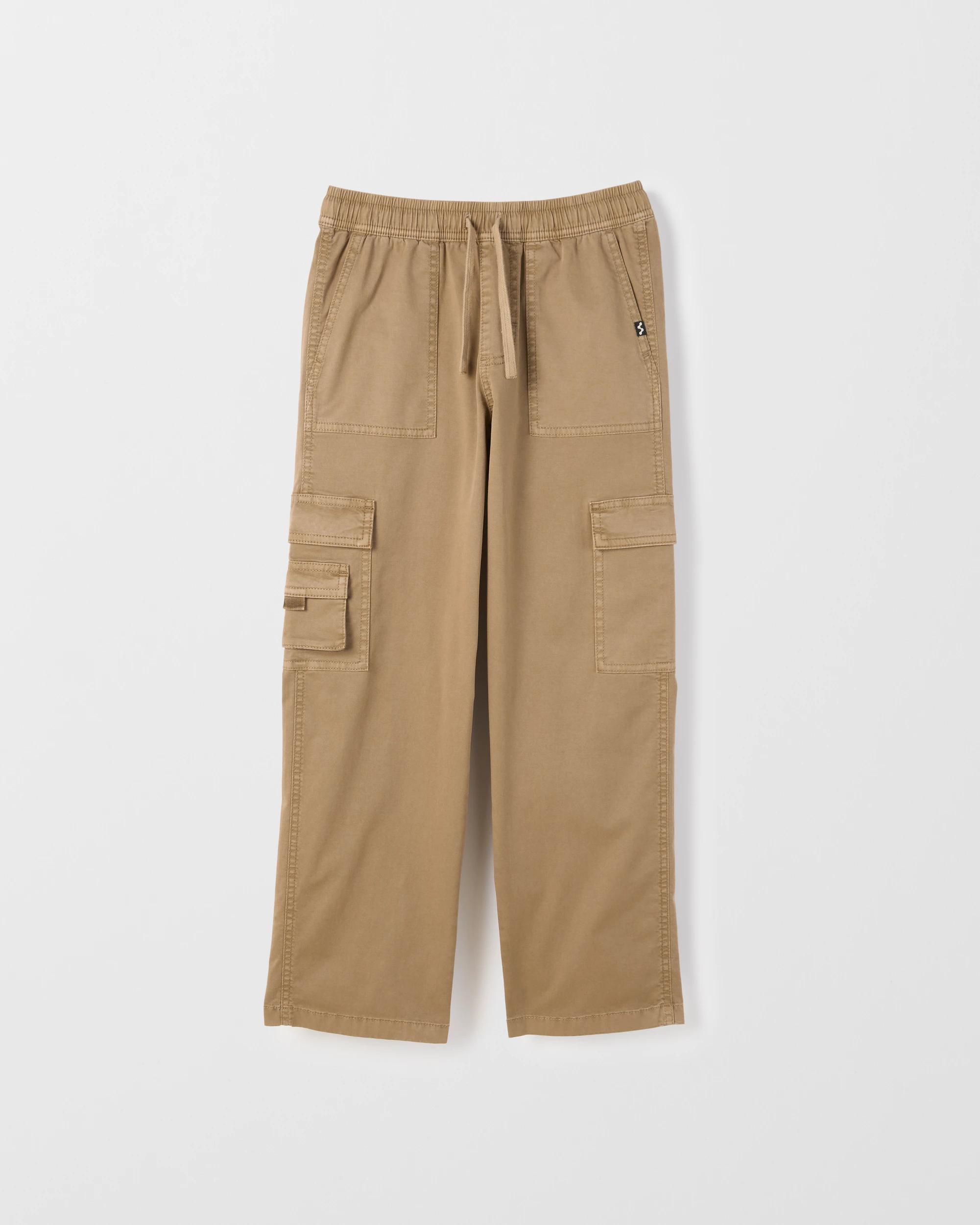 1 Target Kids Loose Fit Cargo Pants TAN, 1 of 2