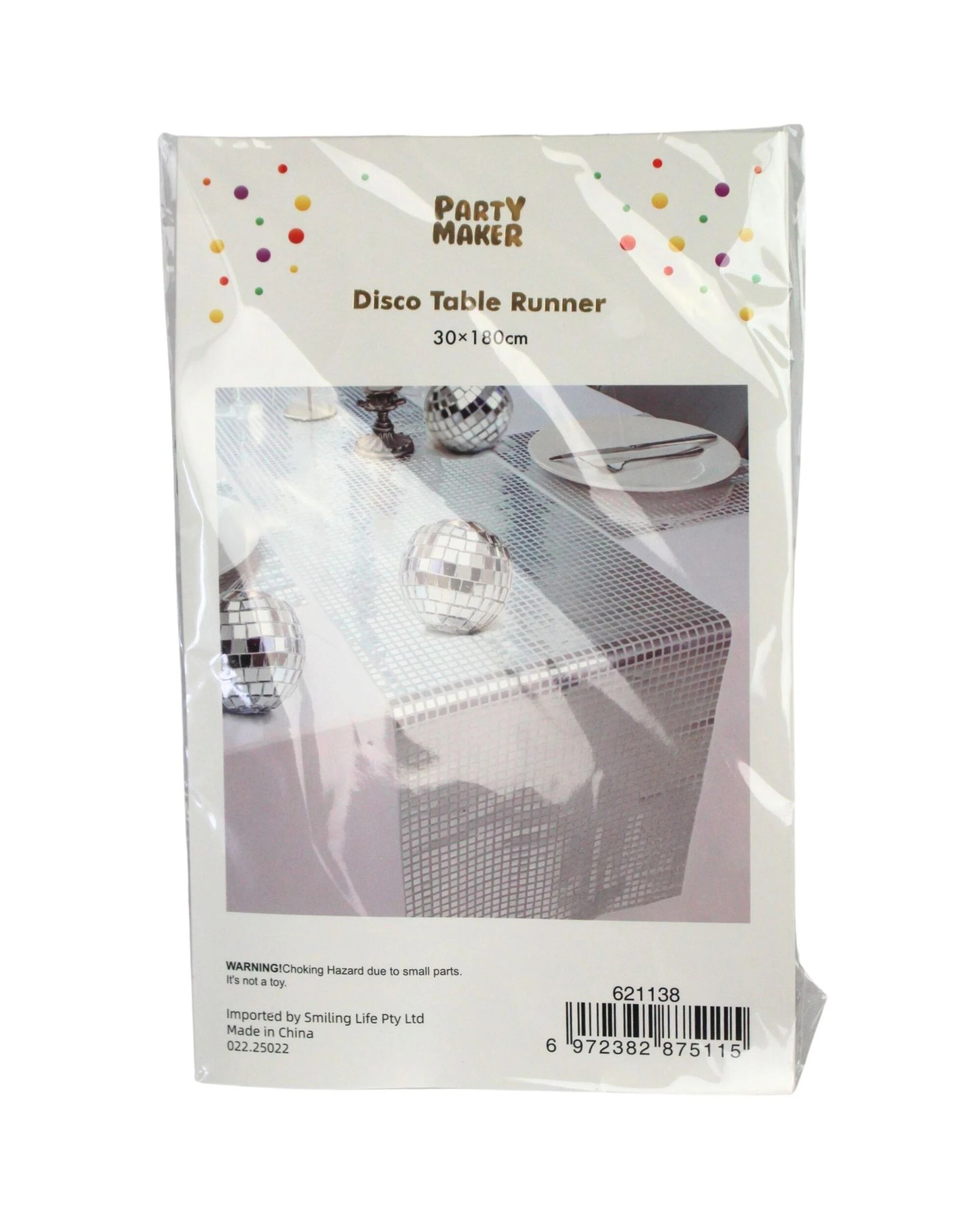 3 Party Maker Mirror Disco Table Runner 1.8m - Silver, 3 of 5