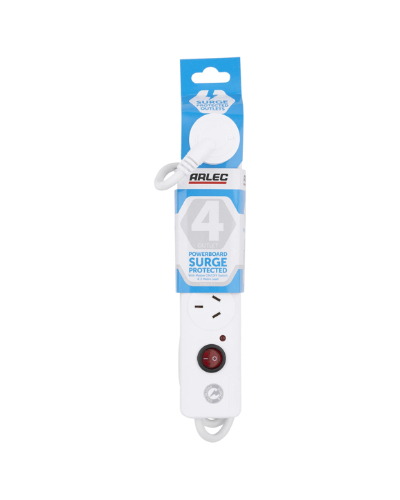 Arlec 4 Outlet Power Board Surge Protected