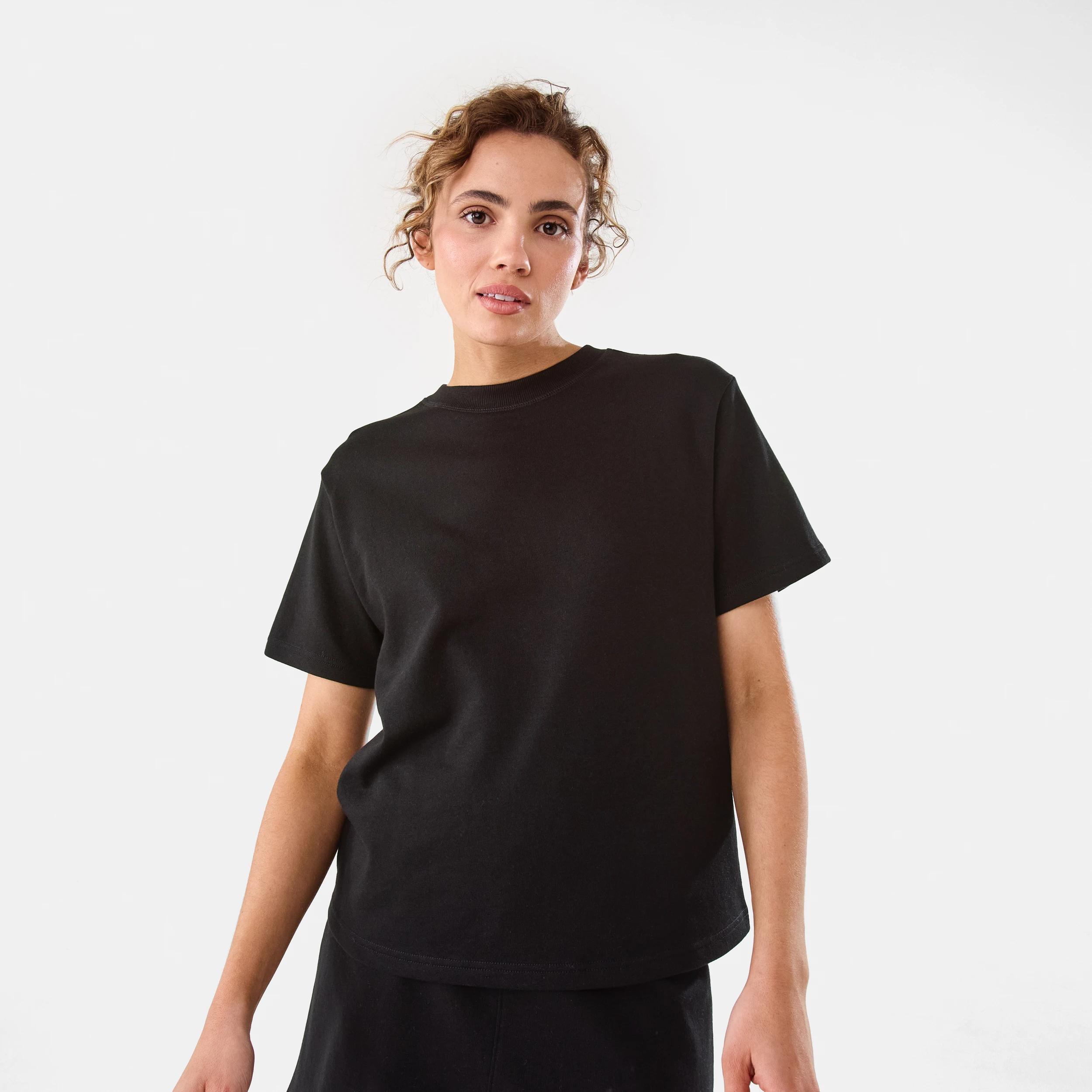 1 Active Womens Terry T-shirt BLACK, 1 of 7