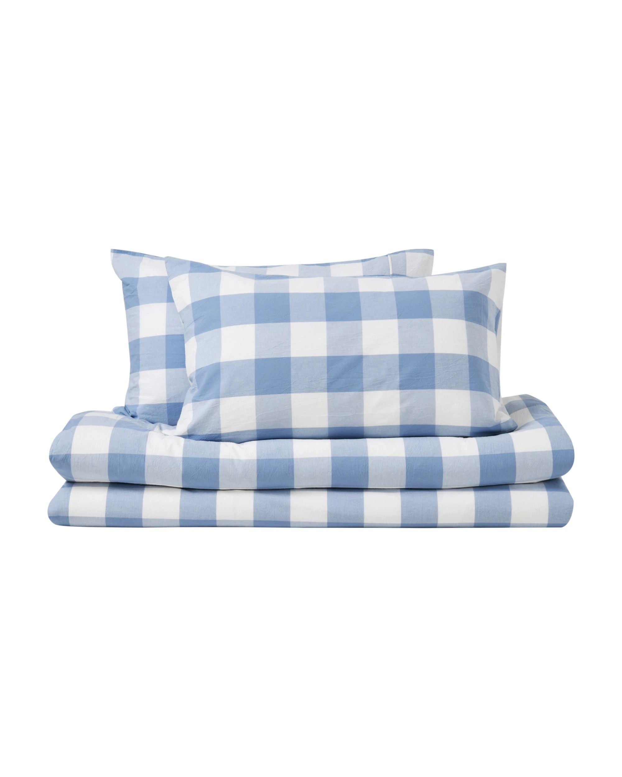 3 Dreamaker Remy Yarn Dyed Washed Cotton Checkered Quilted Cover Set - Super King Bed - Cornflower, 3 of 7