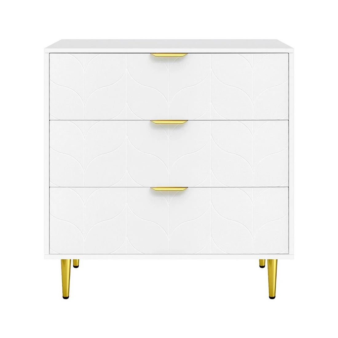 5 Artiss 3 Chest of Drawers Lowboy Cabinet - White, 5 of 8