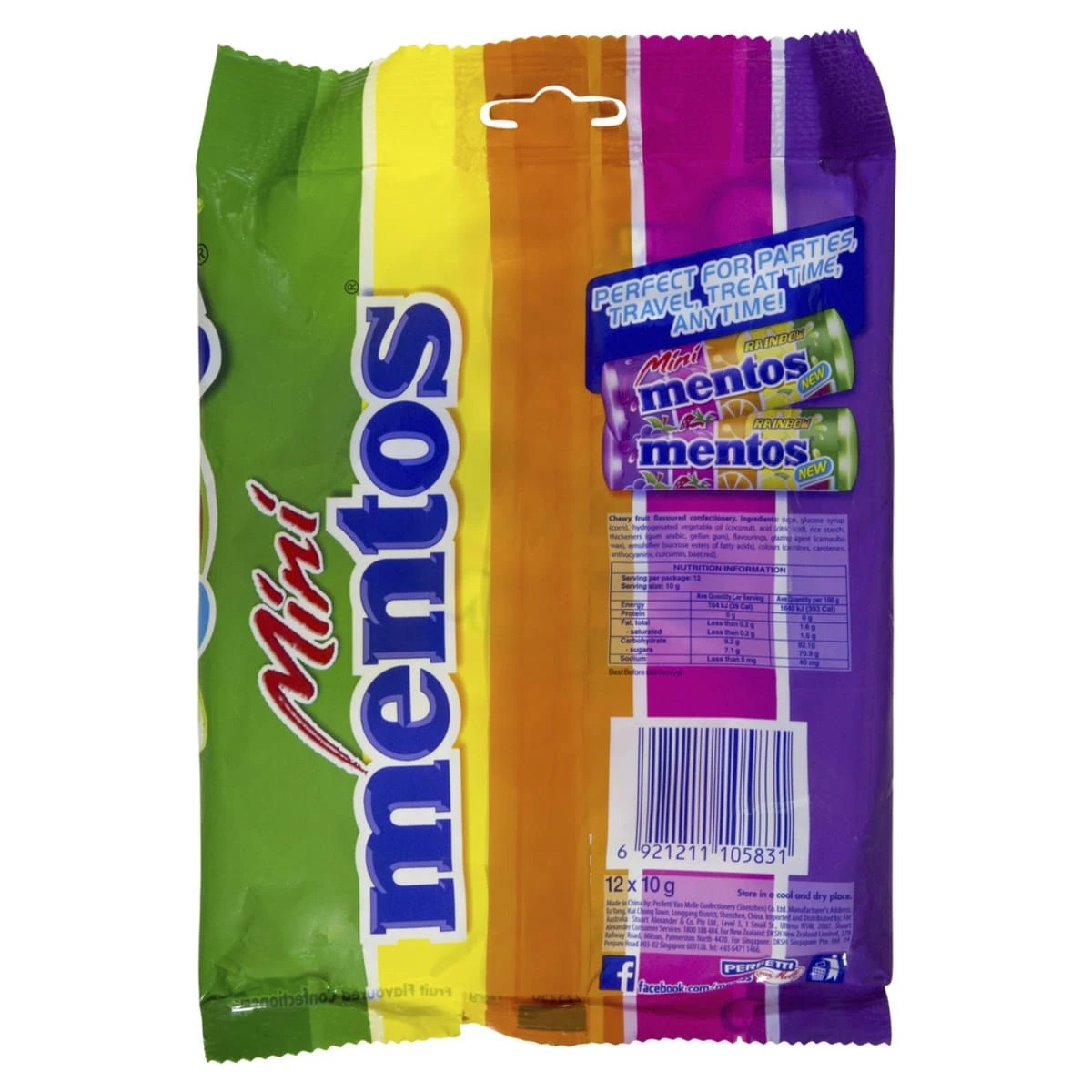 2 Mentos Mini Rainbow Rolls 120g, 2 of 2