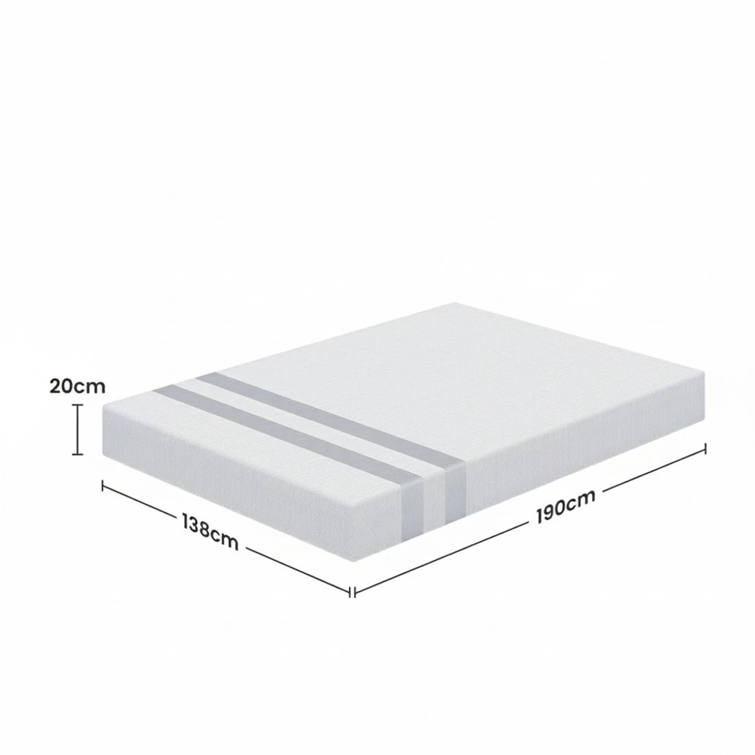 4 BedStory Double Memory Foam Mattress 20cm Cooling Gel Foam Mattress in a Box Medium Soft Feel - Double Bed - White, 4 of 6