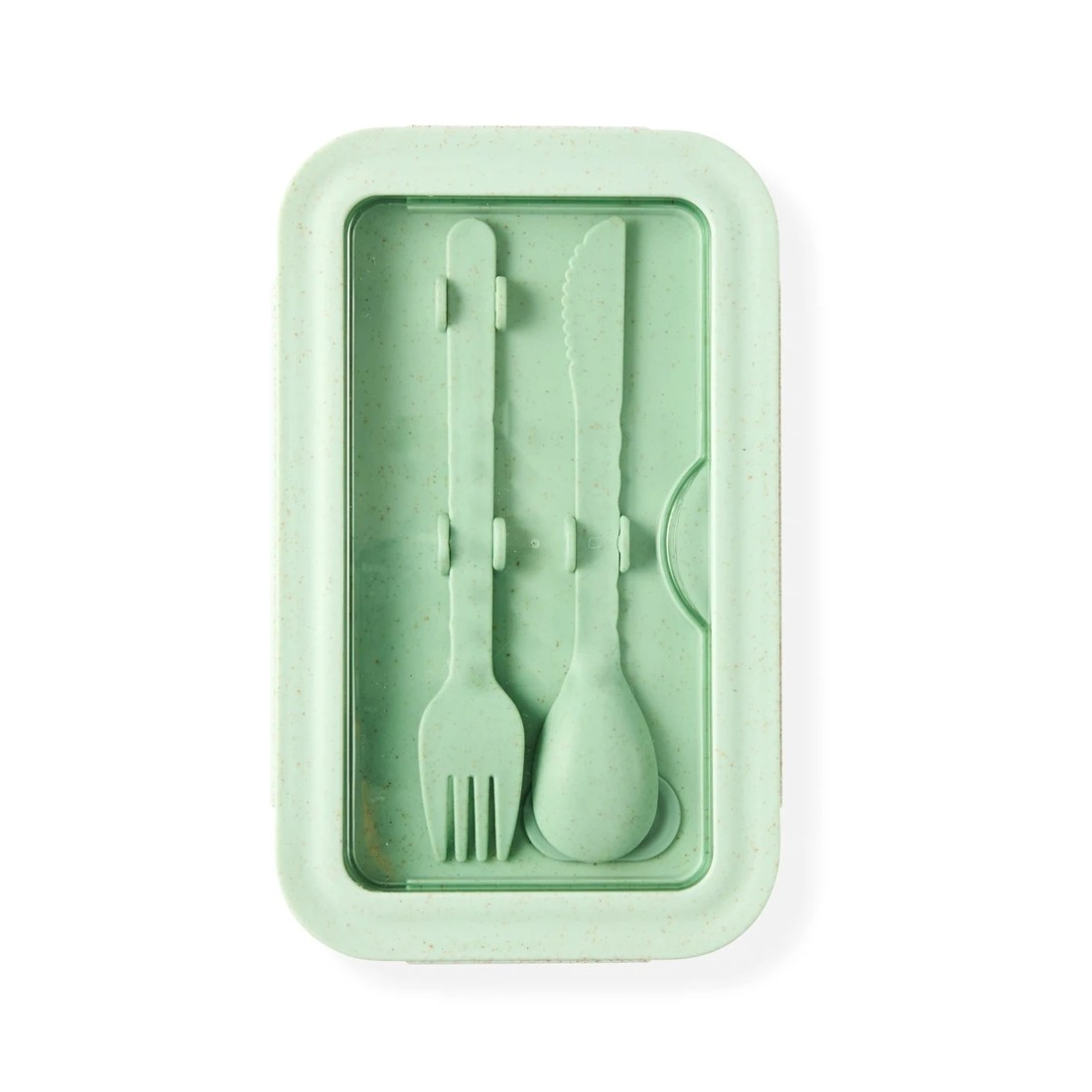 8 Green Wheat Straw Lunch Box with Cutlery, 8 of 10