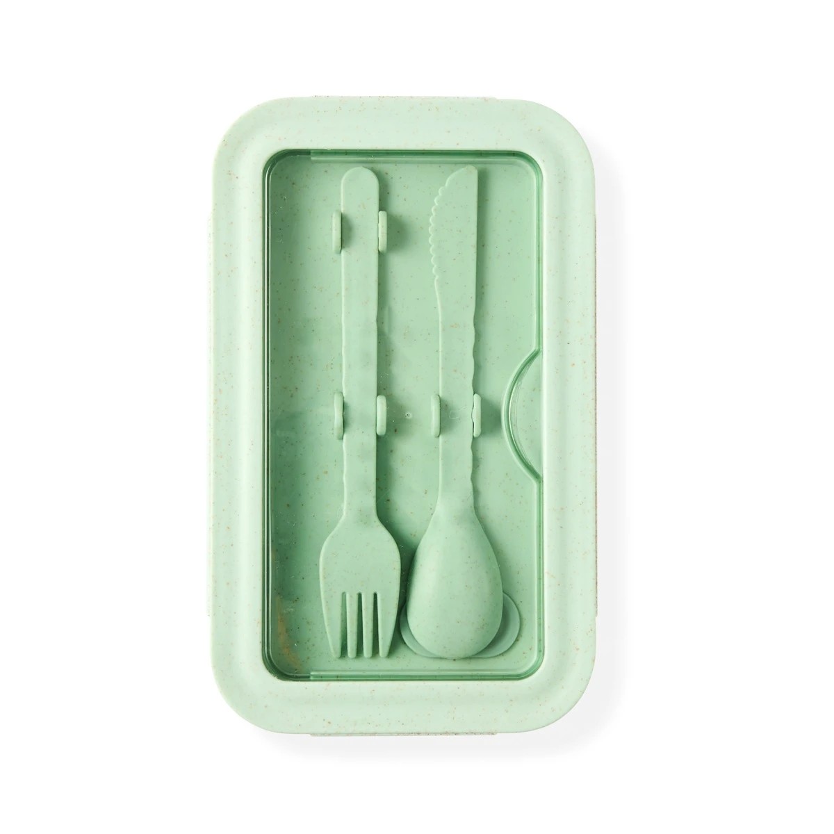 8 Green Wheat Straw Lunch Box with Cutlery, 8 of 10