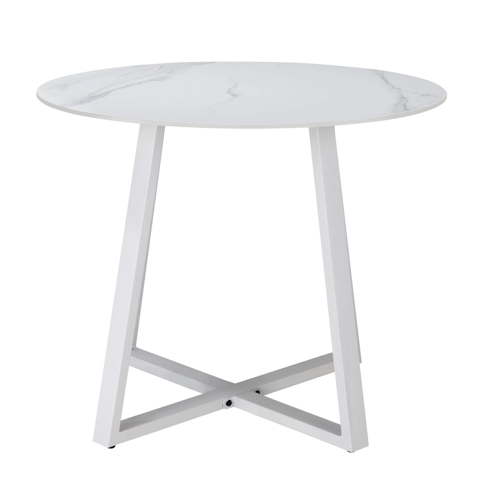 9 Livsip Outdoor Dining Marble Table Patio Furniture Sintered Stone Top 90cm
 - White, 9 of 10