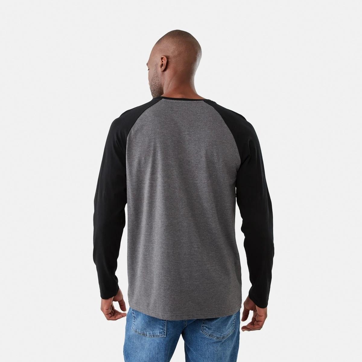 3 Long Sleeve Raglan T-shirt Black, 3 of 5