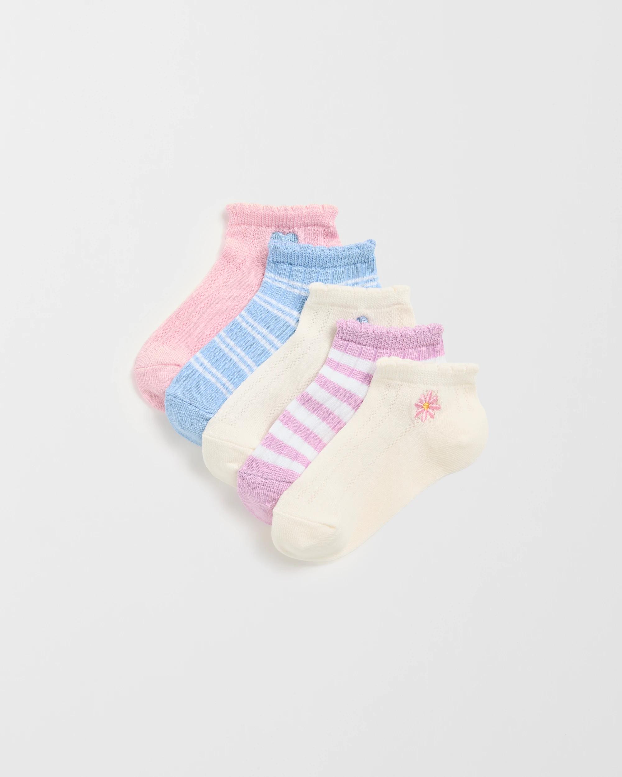 1 Maxx Australian Cotton Blend 5 Pack Low Cut Socks EMBROIDERED ICON, 1 of 3