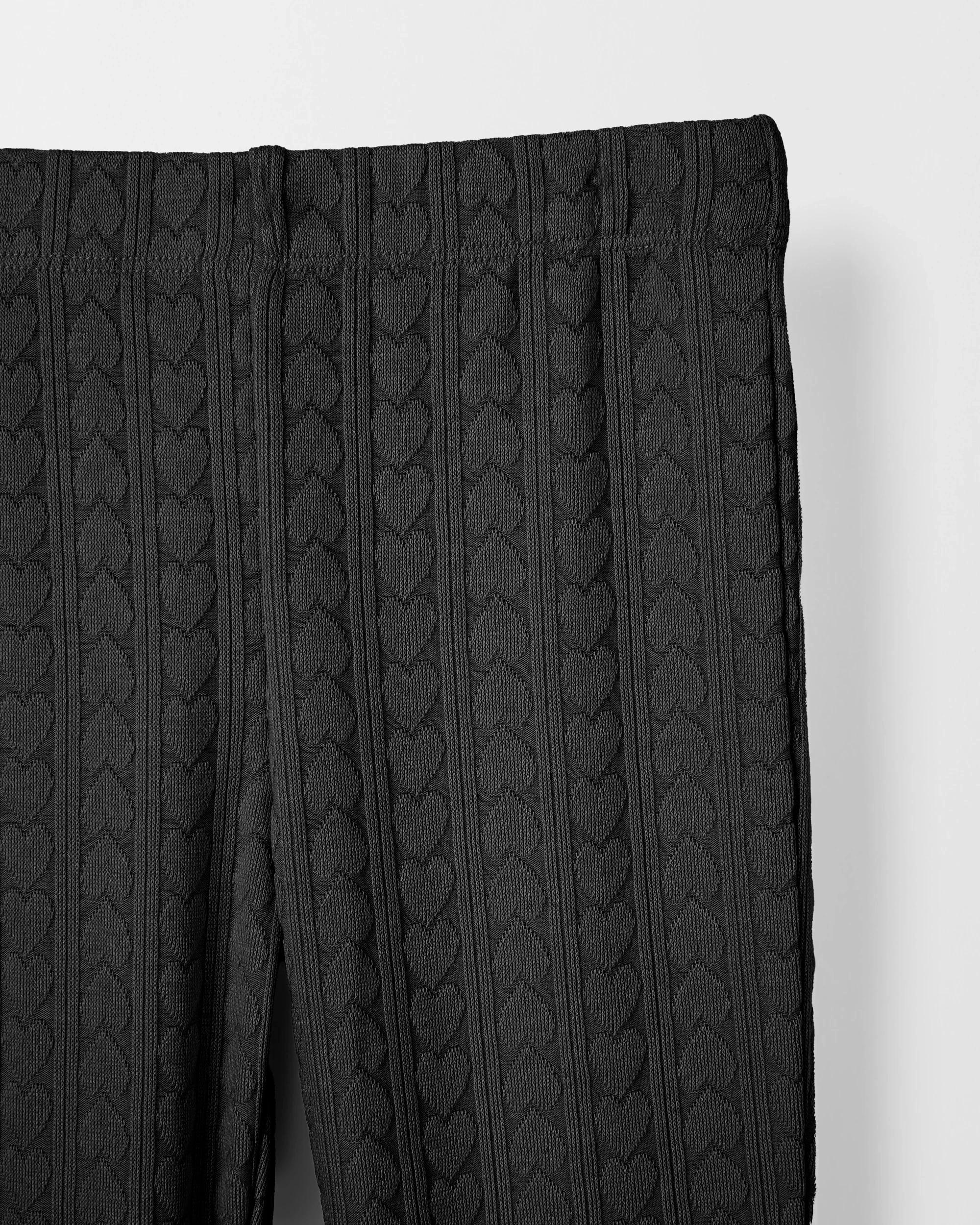 2 Target Kids Heart Rib Leggings BLACK, 2 of 2