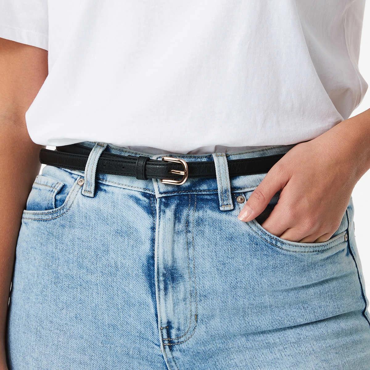 3 2 Pack Skinny Belt Blk/tan, 3 of 4