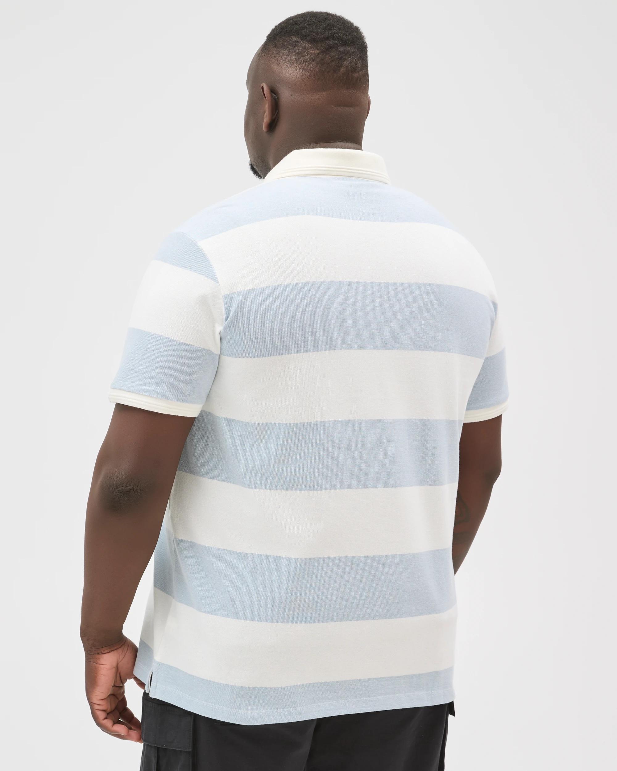 6 Target Man Plus Size Australian Cotton Block Stripe Polo Top NEUTRAL, 6 of 6