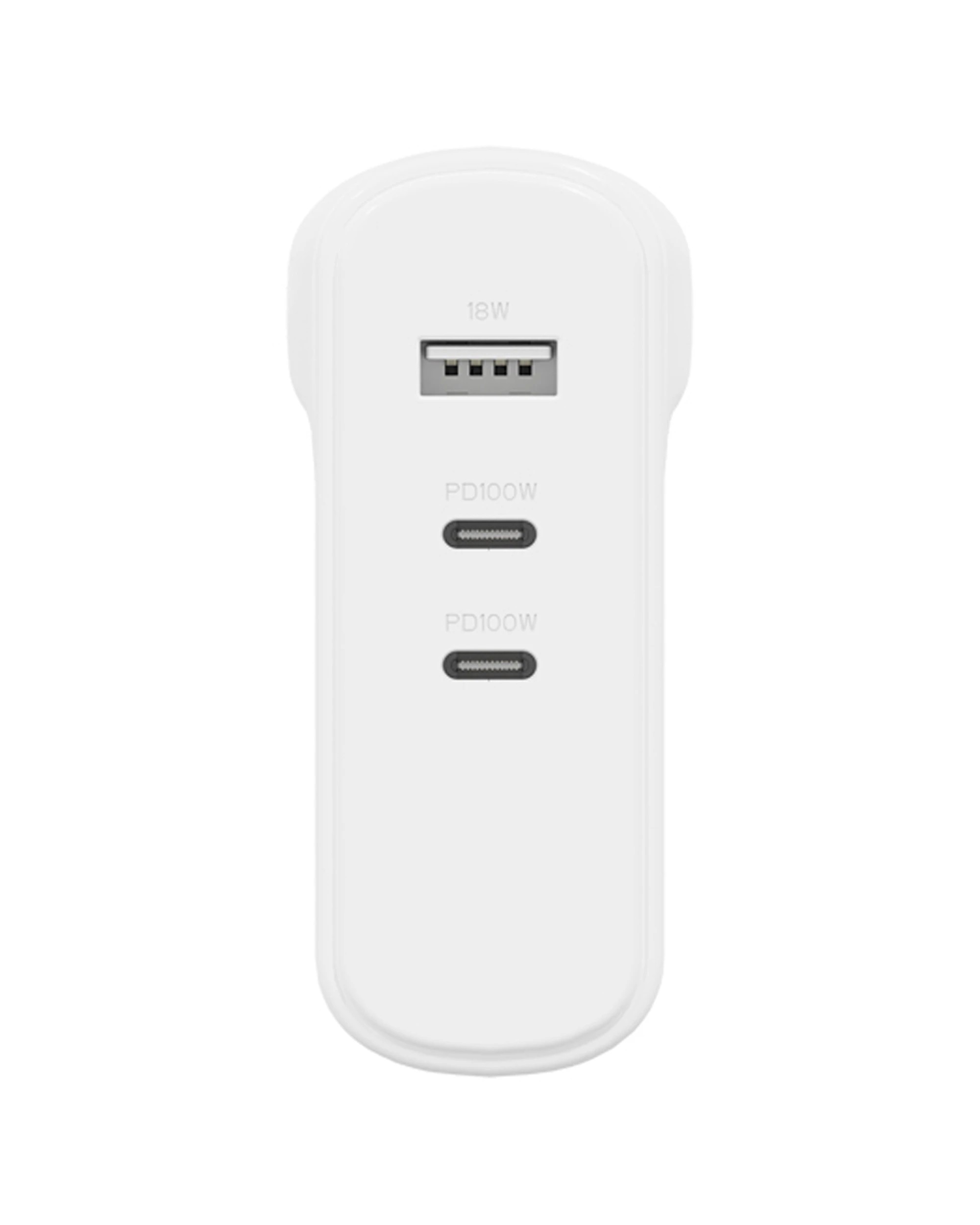 2 Cygnett PowerPlus 100W GaN USB-C & USB-A Dual Ports Wall Charger - White, 2 of 4