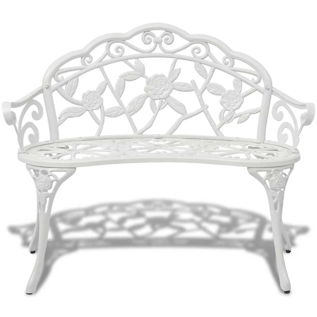 1 Vidaxl Garden Bench Cast Aluminium - White, 1 of 3