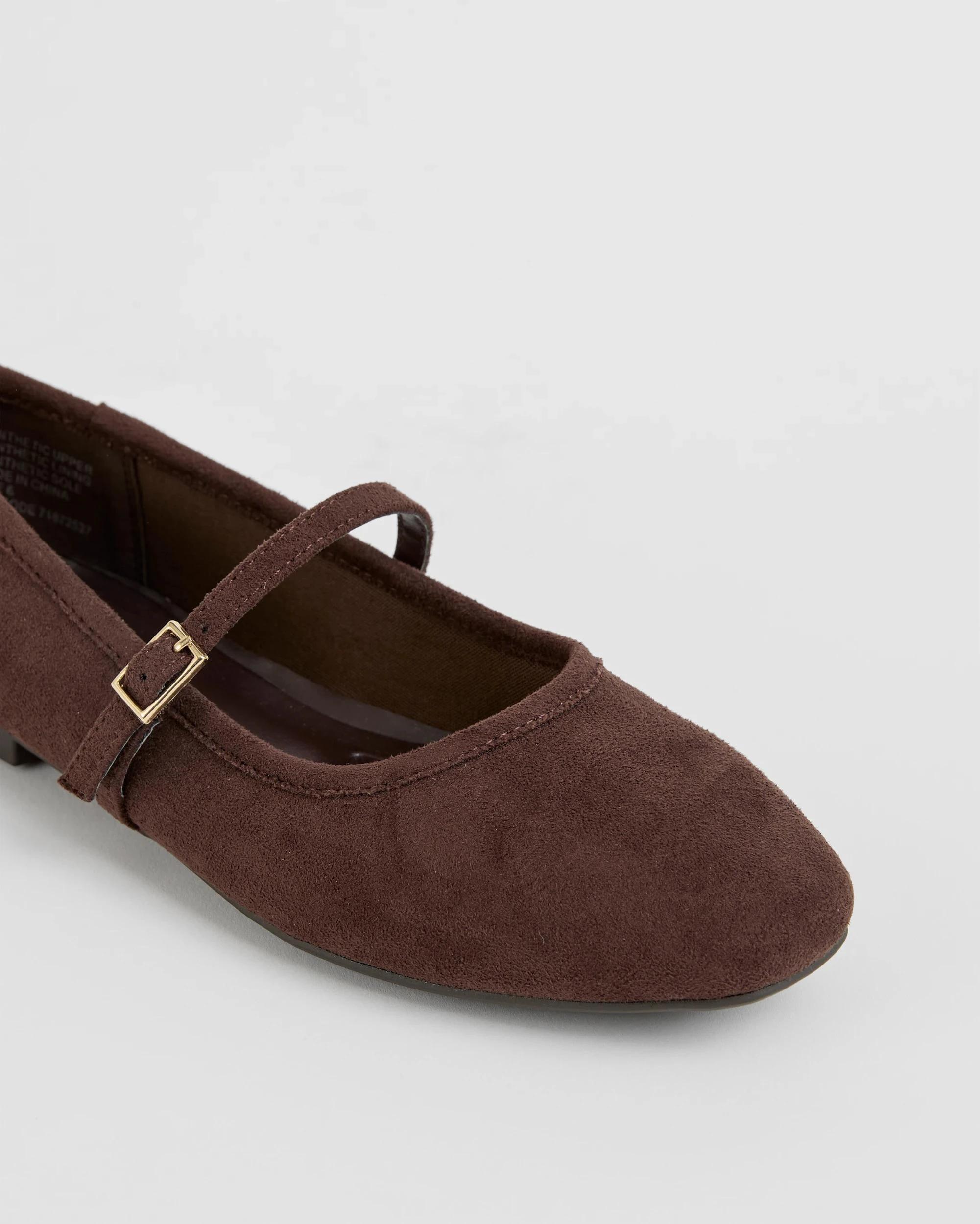 3 Target Woman Easy Wear Ballet Flat DARK BROWN FX SUEDE, 3 of 3