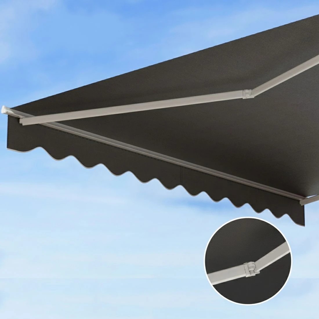 4 Instahut Retractable Folding Arm Awning Motorised Sunshade 4.5Mx3M - Grey, 4 of 6