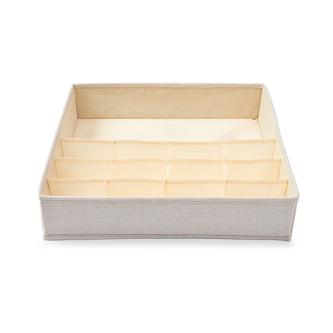 4 Linen Look Multi Grid Organiser - Beige, 4 of 8