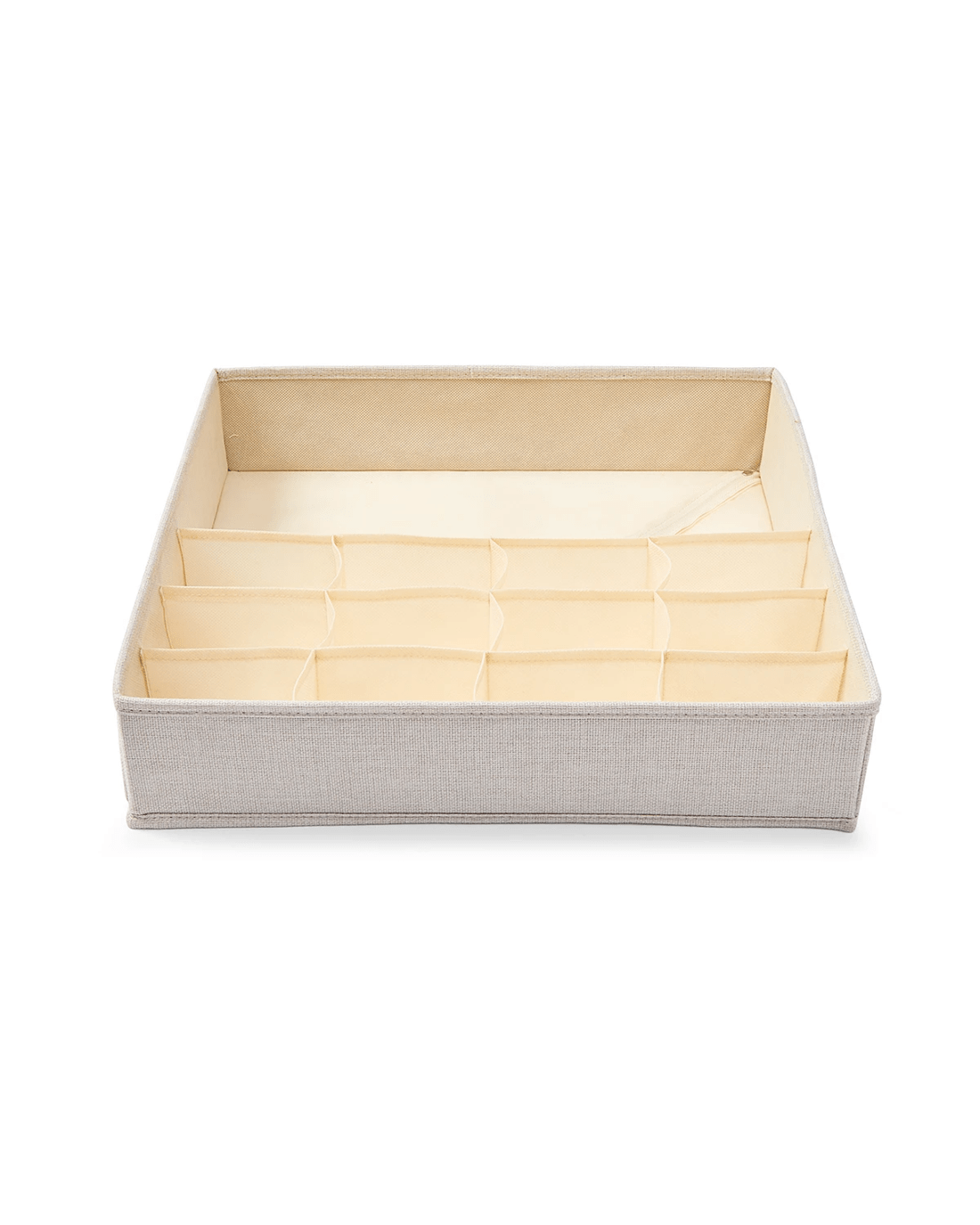 4 Linen Look Multi Grid Organiser - Beige, 4 of 8