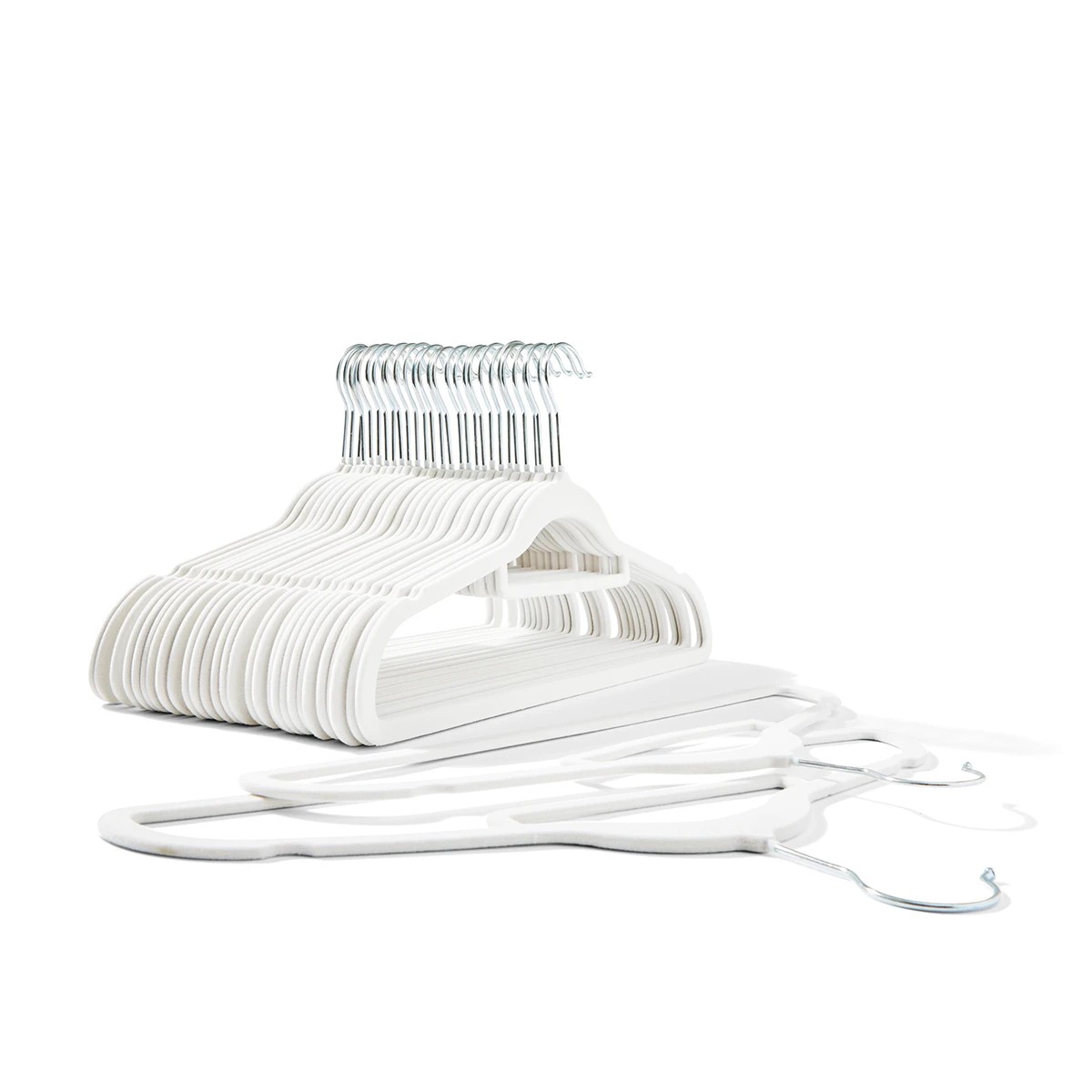 2 30 Pack Flocked Hangers - White, 2 of 8