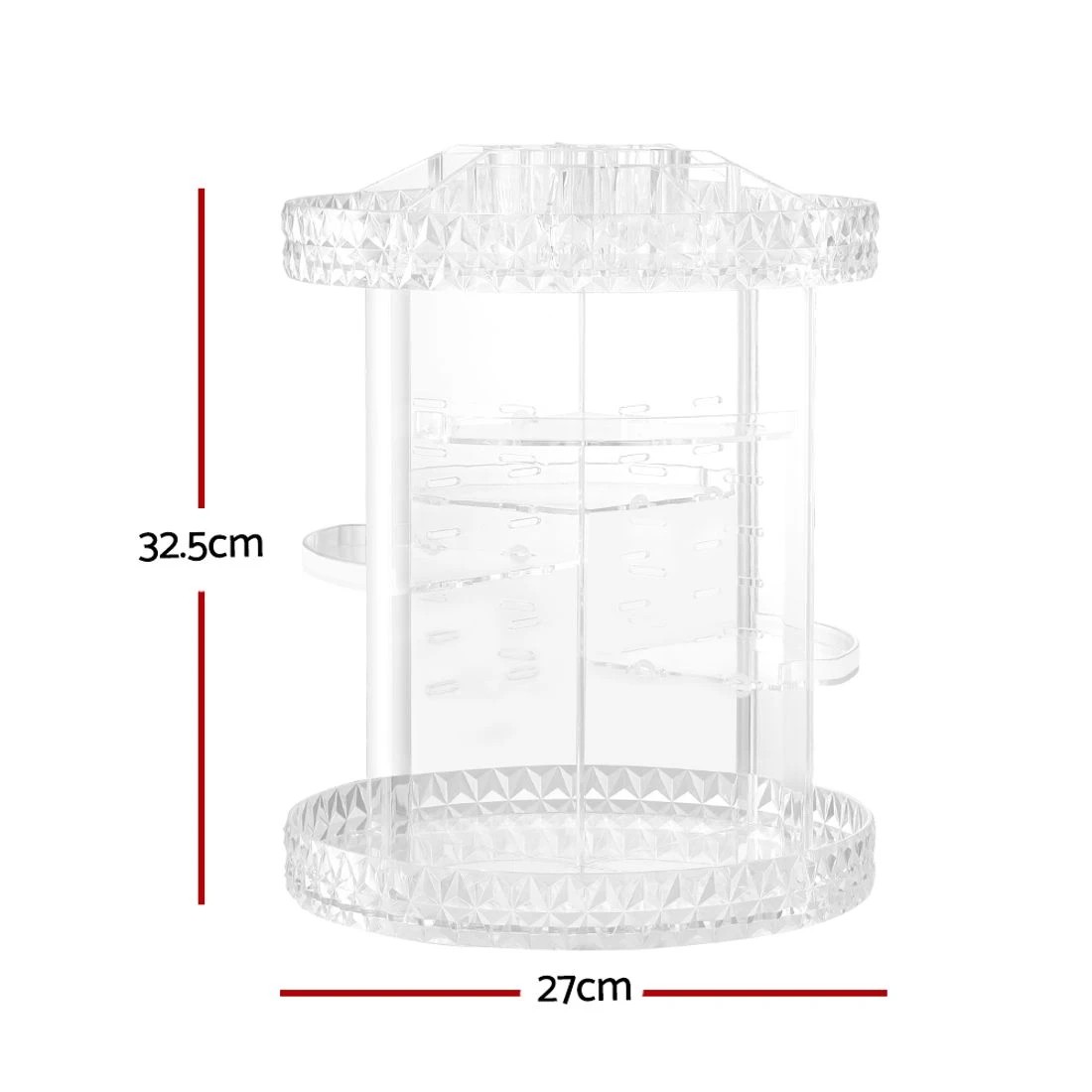 2 Embellir Makeup Organizer Acrylic Rotating Cosmetic Organizer Storage Display Holder - Natural, 2 of 7