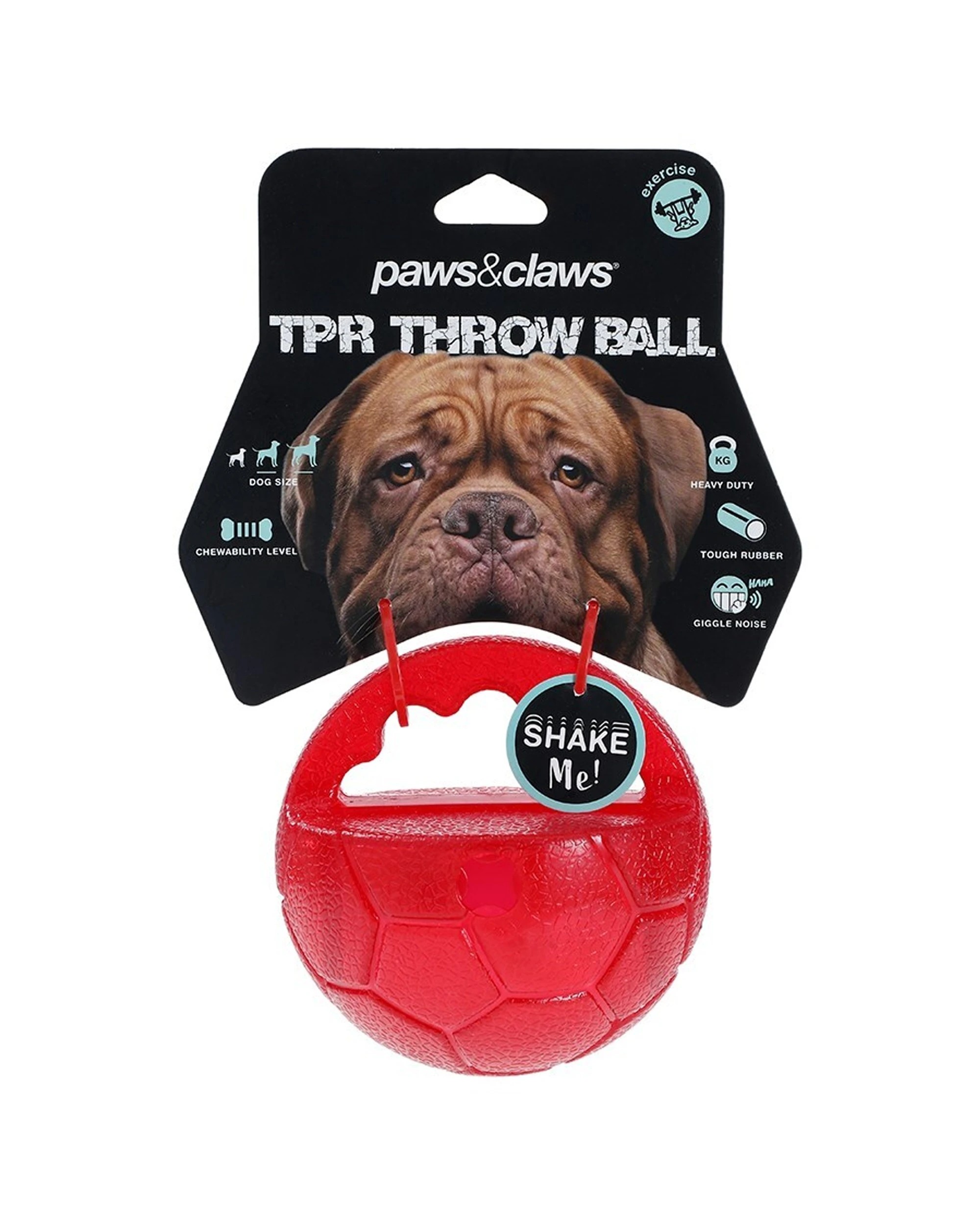 1 Paws And Claws 10cm Tpr Rubber Giggle Throw Ball Training Fetch Toy Red
 - Red, 1 of 7