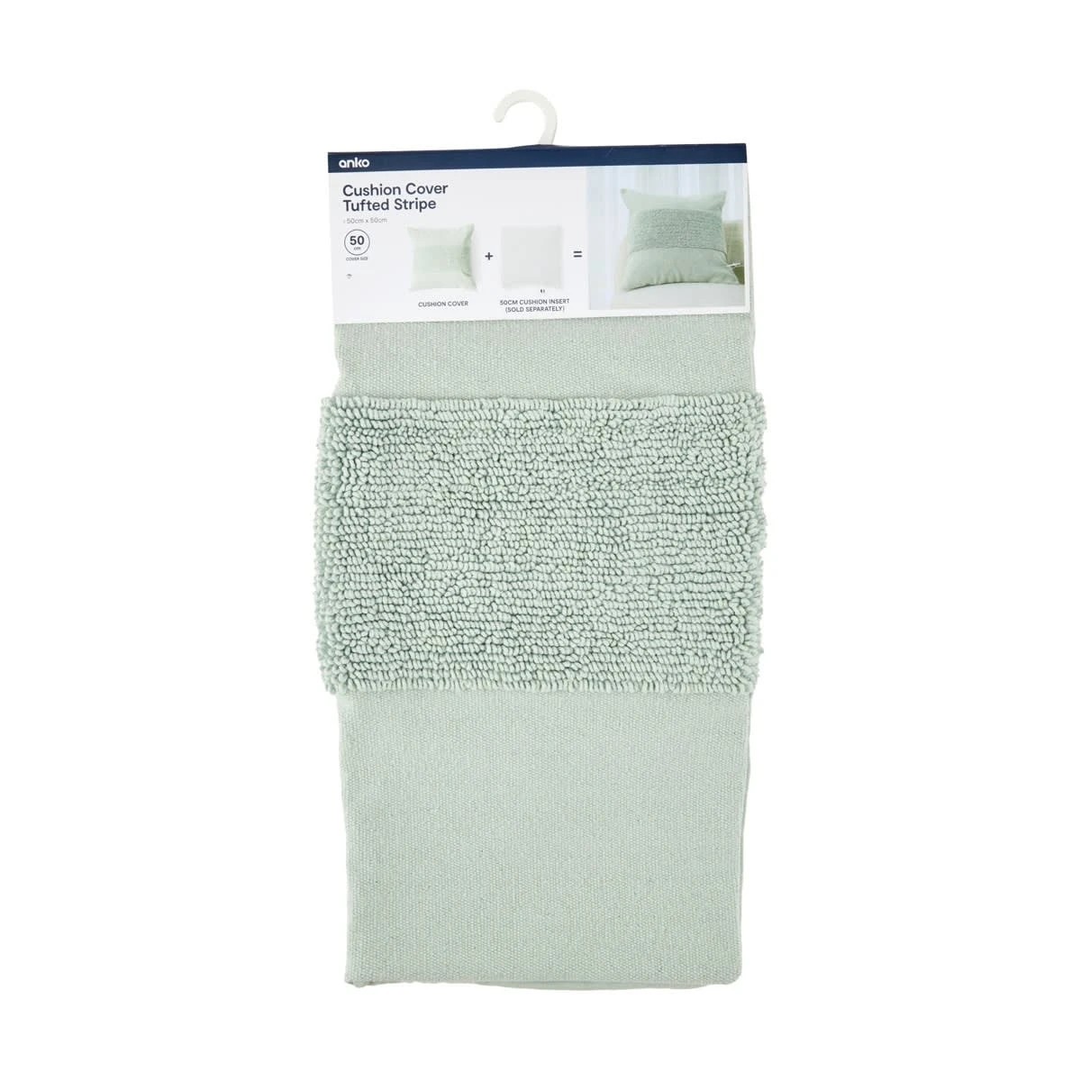 9 50cm Cushion Cover Tufted Stripe - Sage, 9 of 10