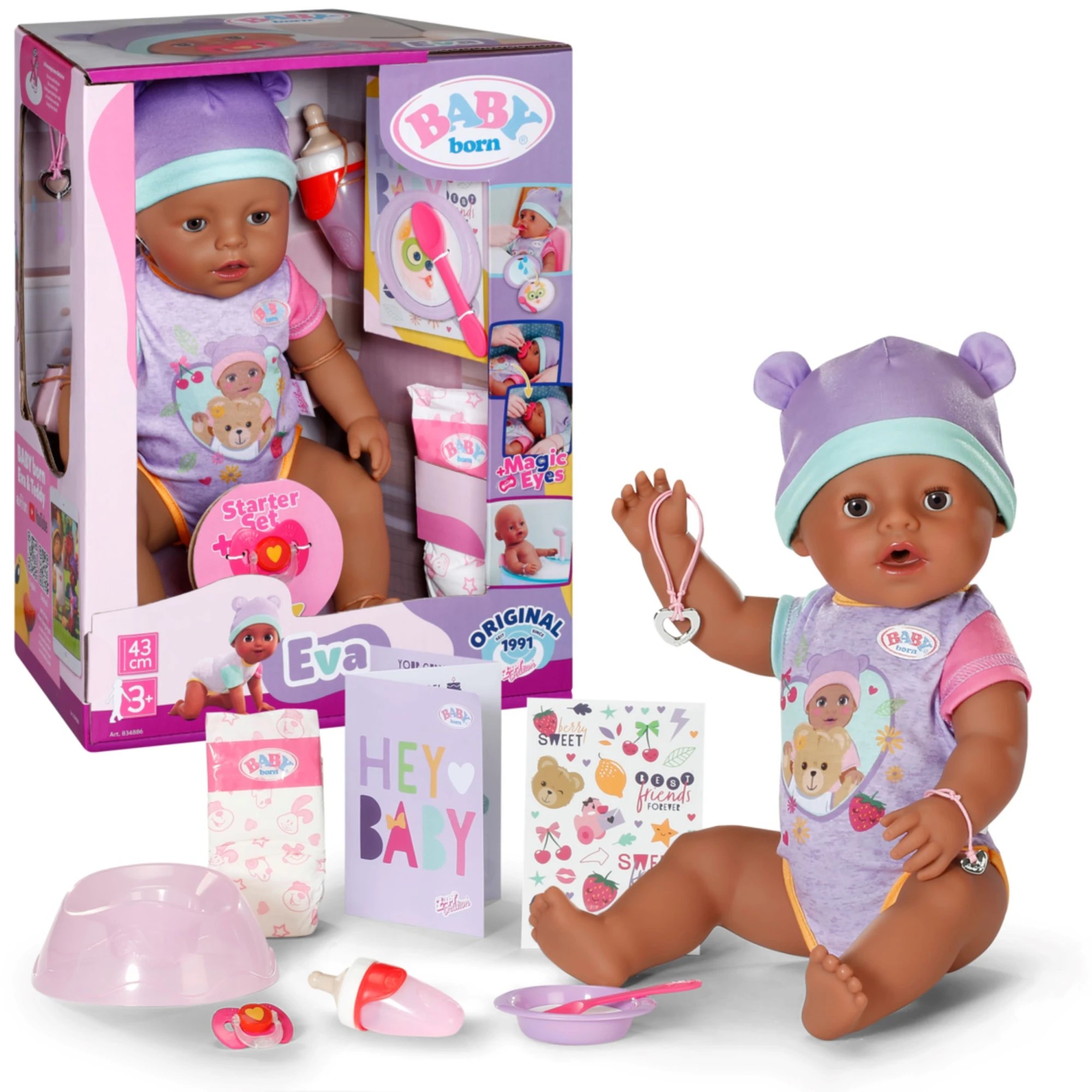 1 BABY born Eva 43cm - Purple, 1 of 6