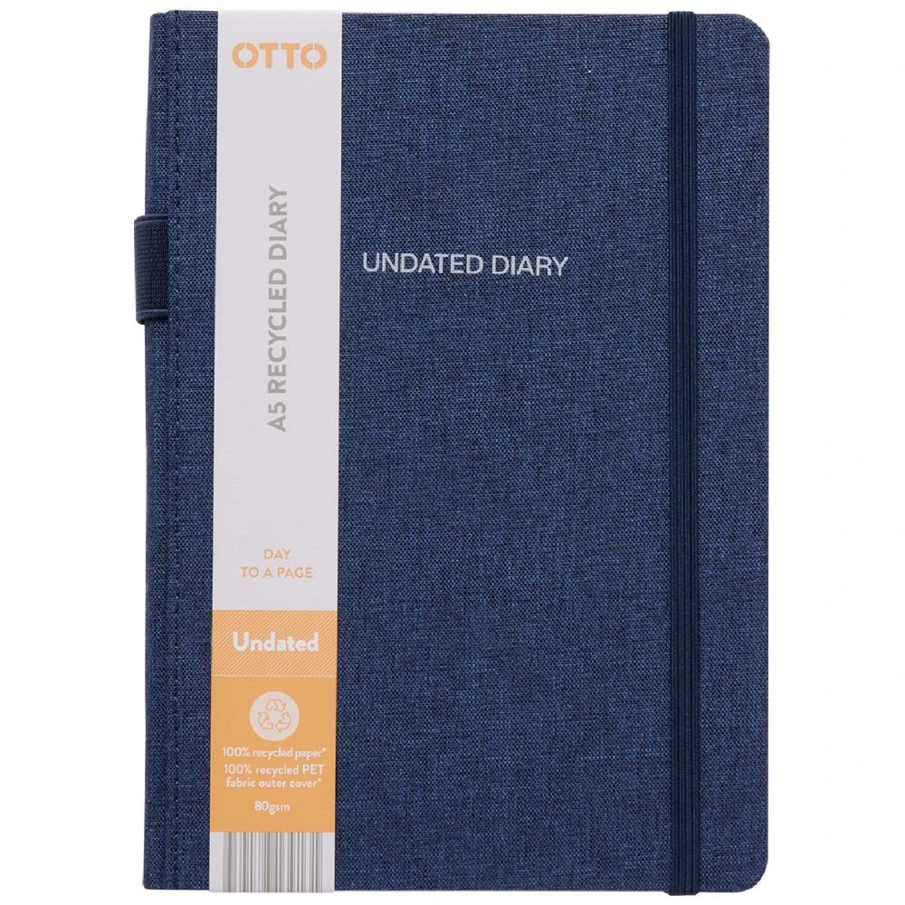 2 Otto A5 Recycled Day to Page Undated Diary Navy, 2 of 6