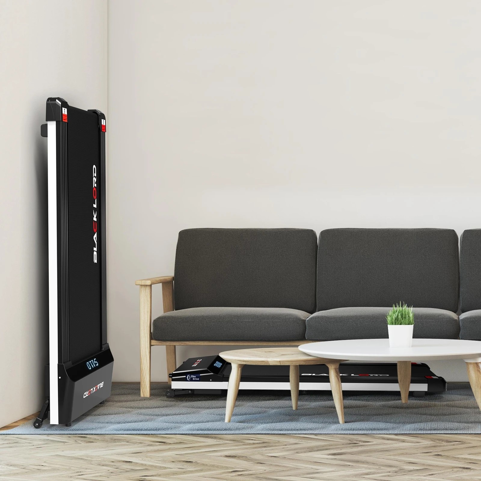 10 Black Lord Treadmill Electric Walking Pad Steel Frame Under Desk Gym 410mm - Black, 10 of 10