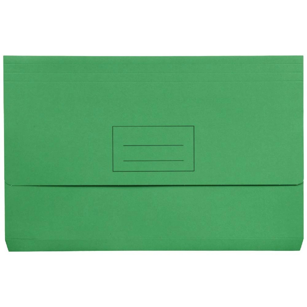 1 J.Burrows Foolscap Document Wallet 220gsm Green, 1 of 3
