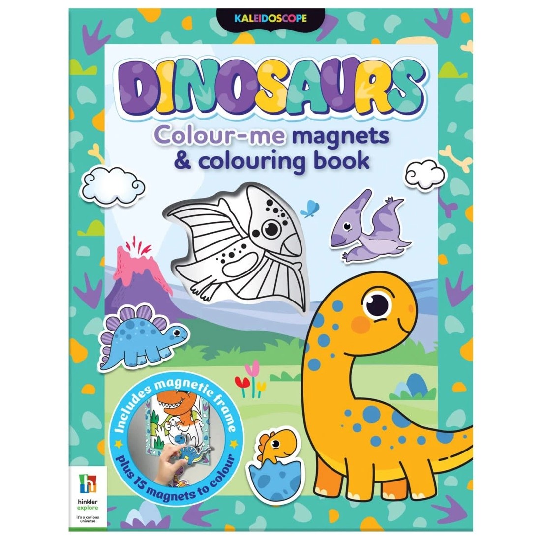 1 Kaleidoscope Dinosaurs: Colour Me Magnets and Colouring Book, 1 of 5
