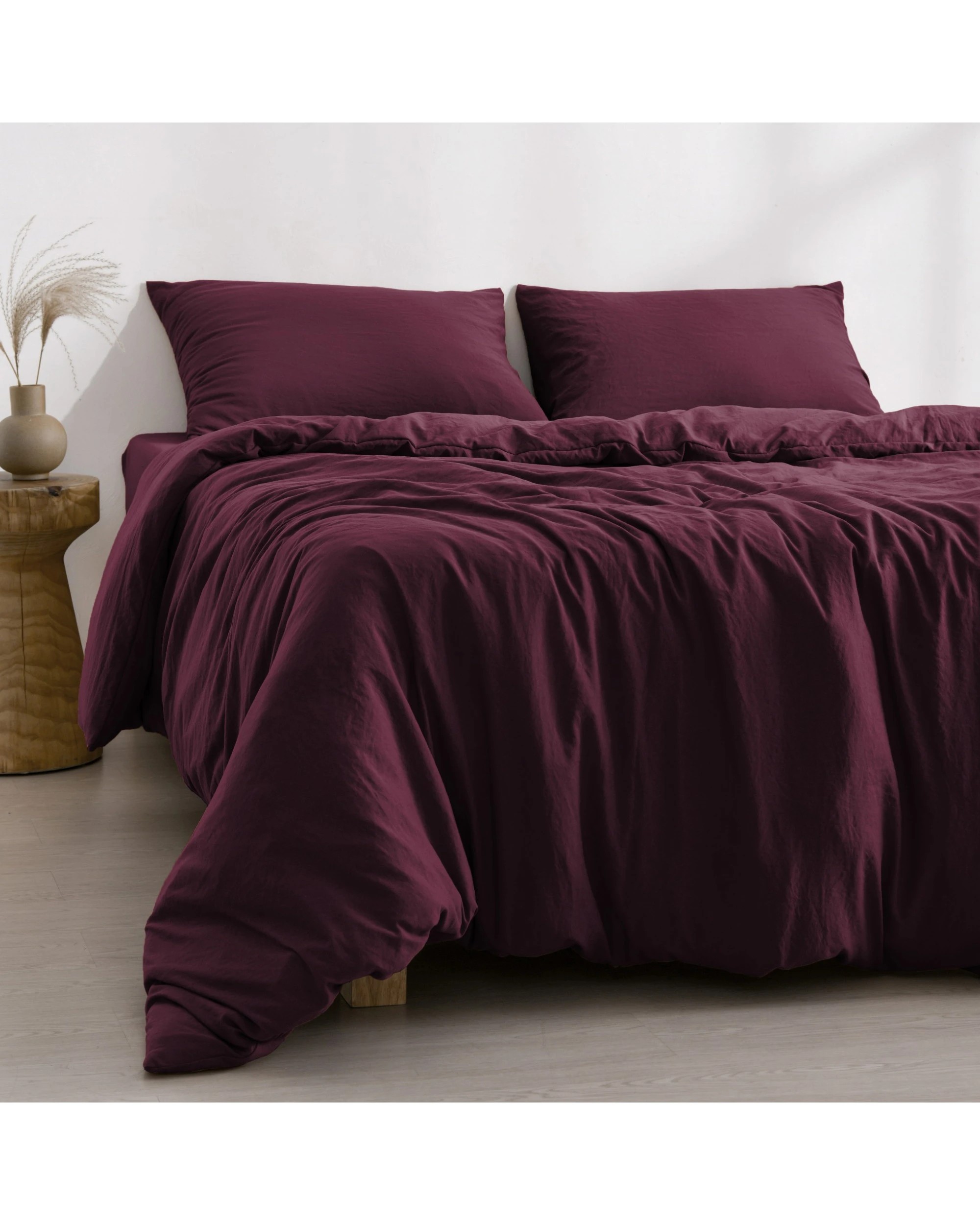 2 Dreamaker Superfine Washed Microfibre Quilt Cover Set - Queen Bed - Cherry, 2 of 9