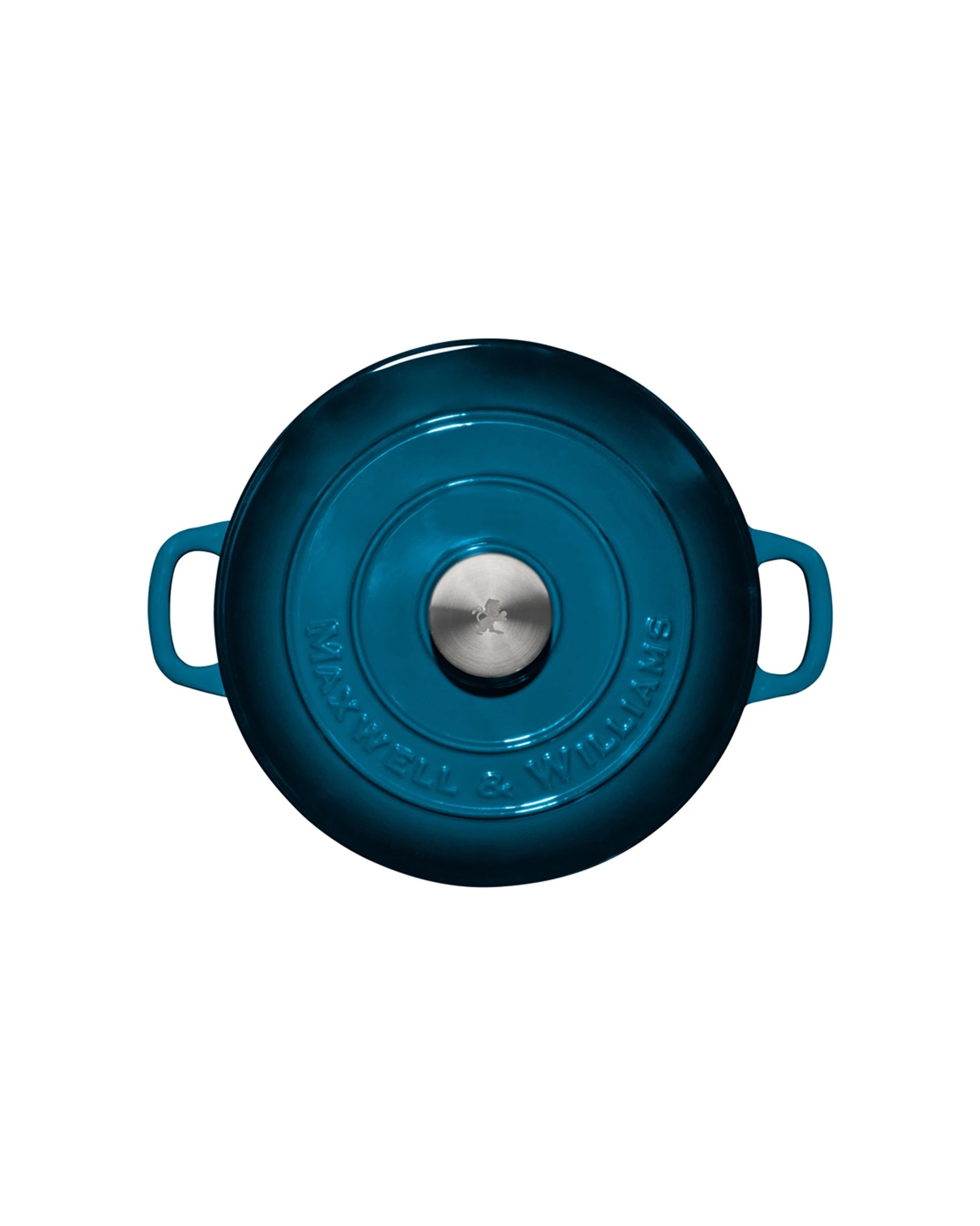 2 Maxwell & Williams Cast Iron Round Casserole 24cm 3.3l Dutch Oven Cookware
 - Blue, 2 of 4