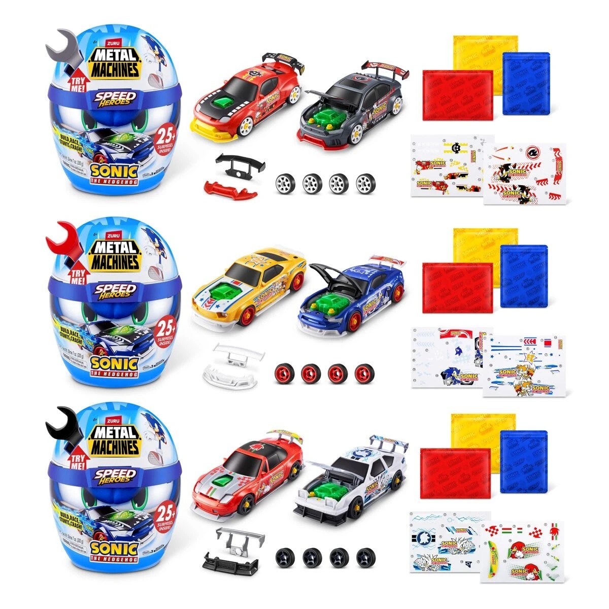 2 Zuru Metal Machines Speed Heroes Sonic The Hedgehog - Assorted, 2 of 10