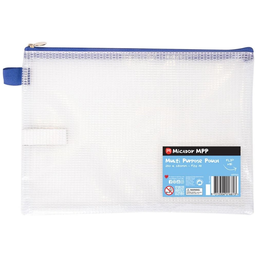 1 Micador A5 Multi Purpose Pouch Clear, 1 of 2