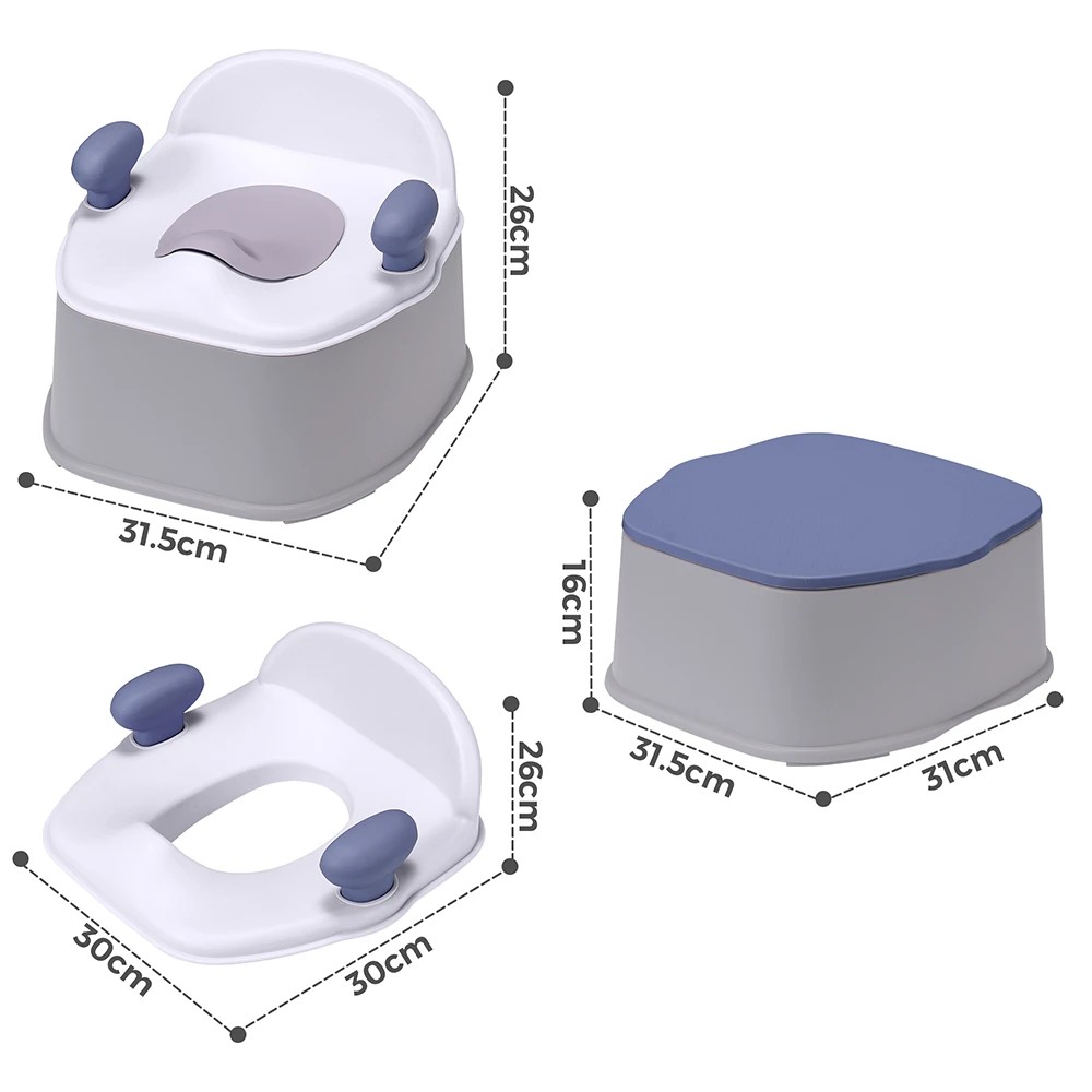 2 PlayPals 3-in-1 Kids Potty Trainer Seat with Interactive Musical Mat - Grey, 2 of 3