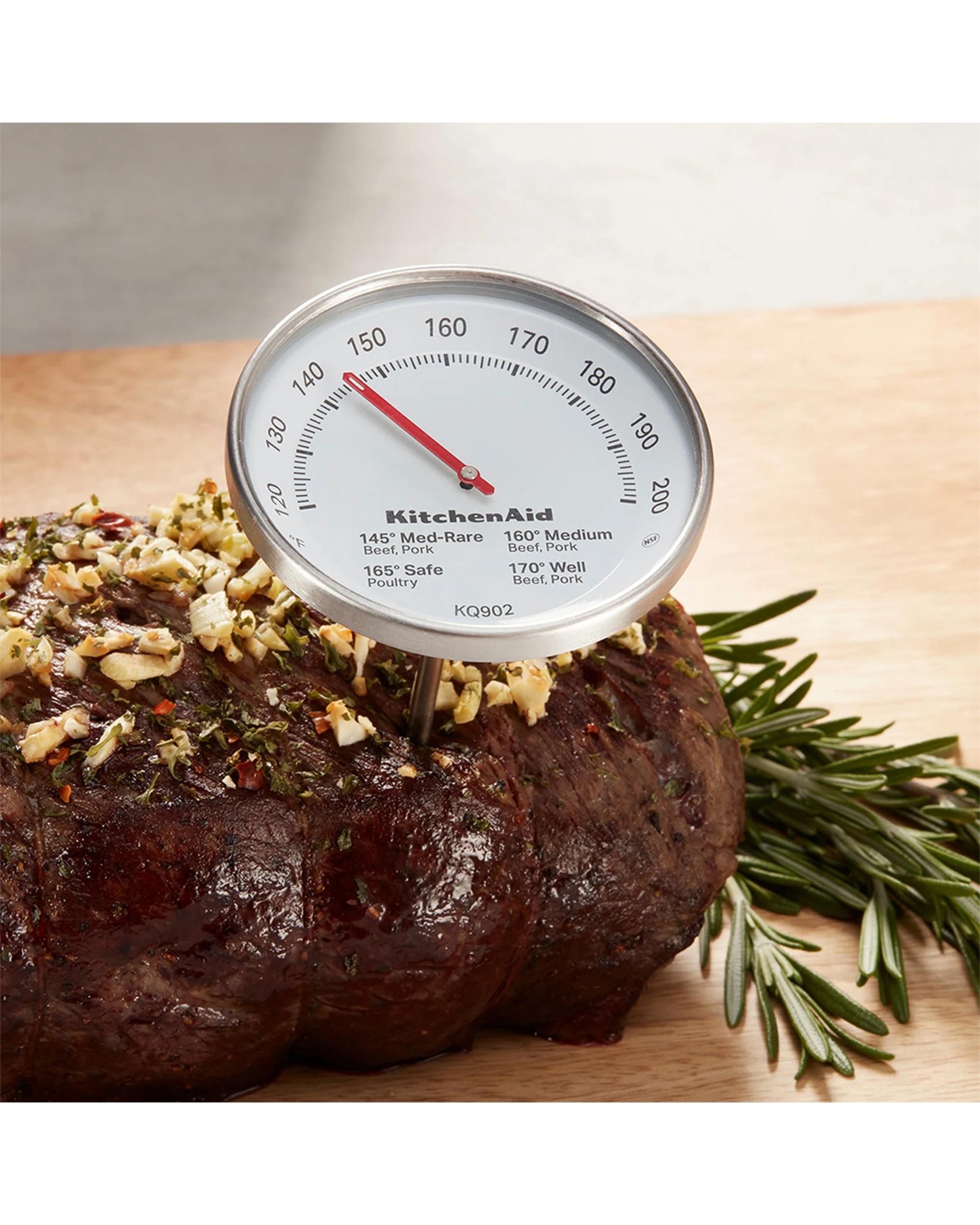4 KitchenAid 2PK Leave In Cooking Meat Thermometer Stainless Steel 13cm Durable Kitchen Tool Set - Silver, 4 of 5