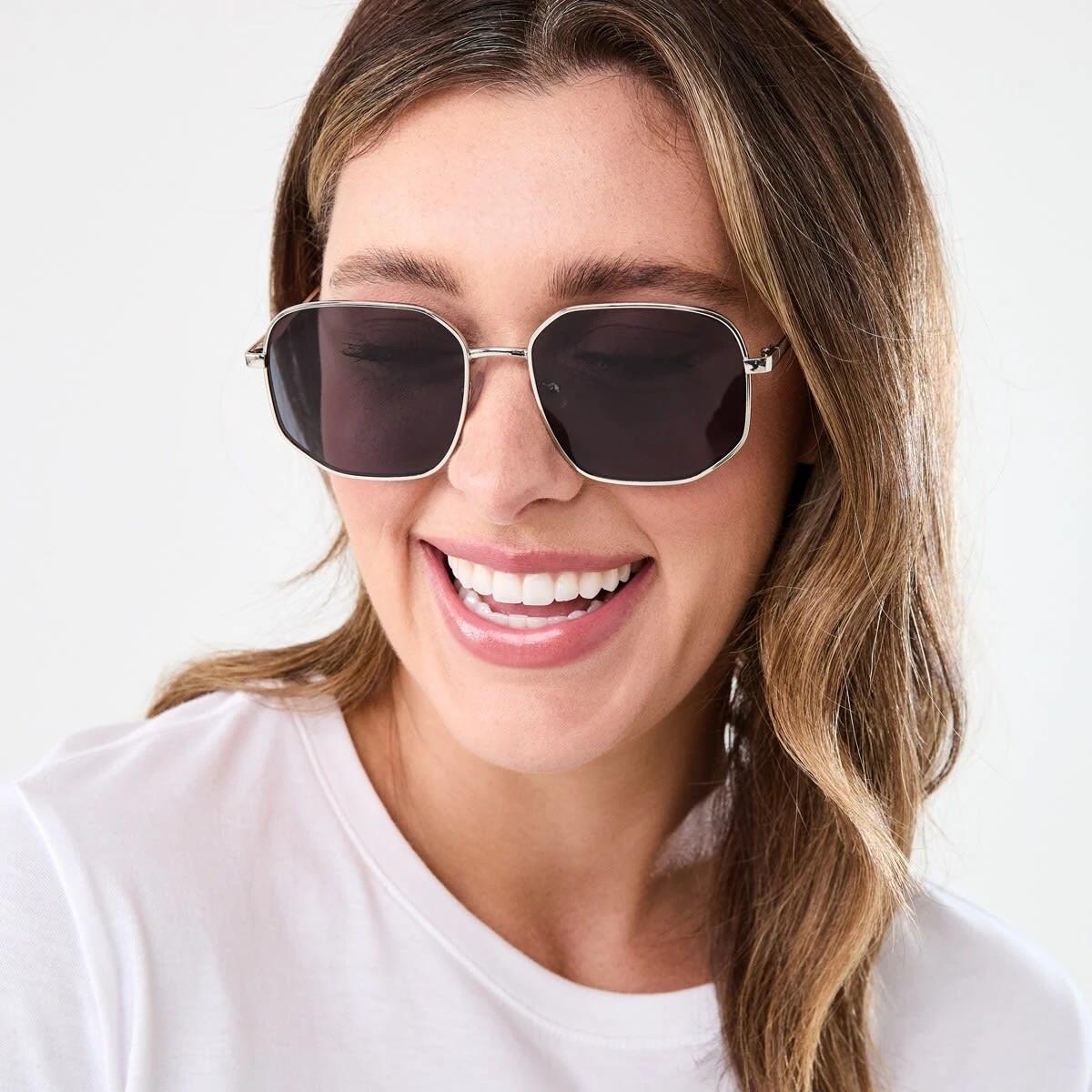 5 Metal Square Frame Glasses SILVER, 5 of 6