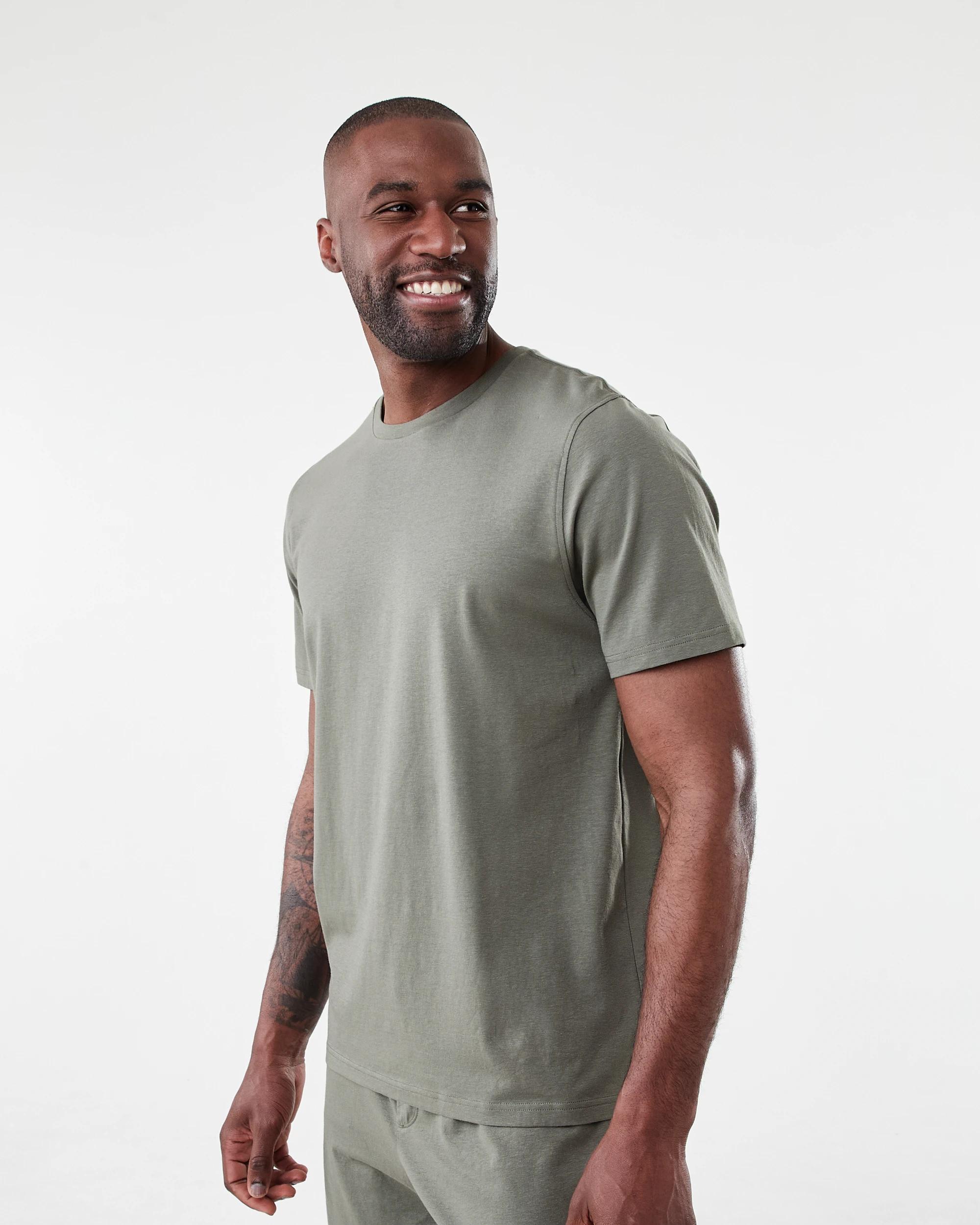 2 Cotton Elastane Sleep Top Grn Moss, 2 of 6