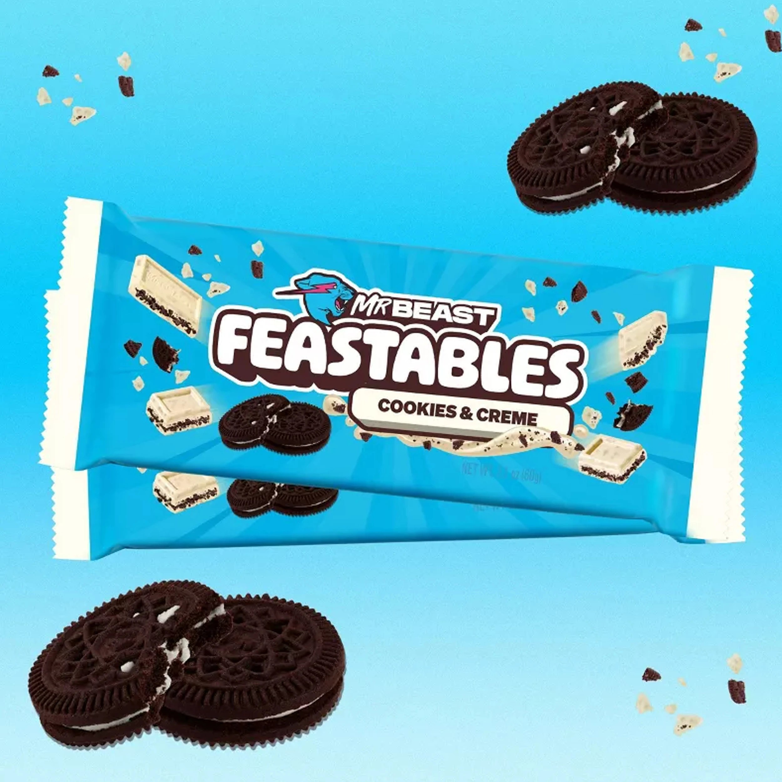 4 MrBeast Feastables Cookies & Creme Chocolate Bar 60g, 4 of 8