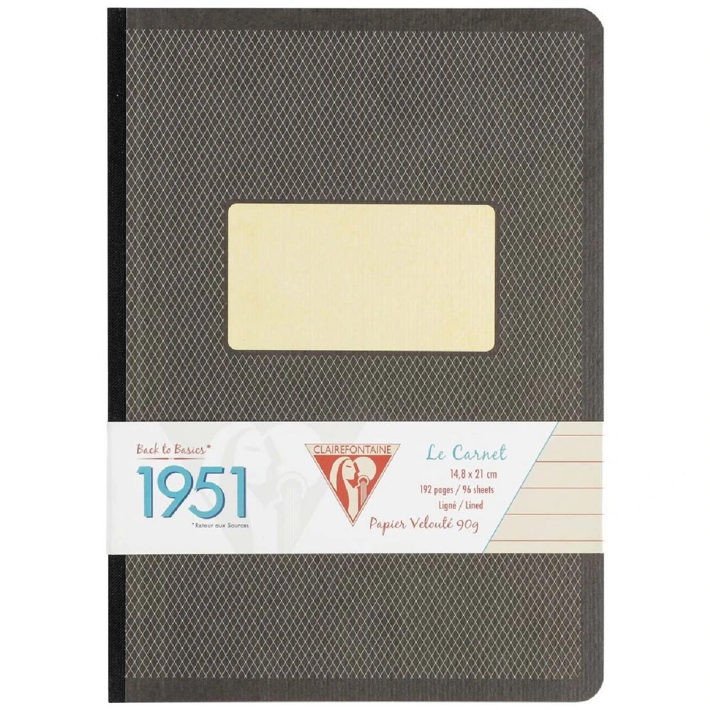 1 Clairefontaine 1951 A5 Notebook Ruled 192 Page Black, 1 of 2