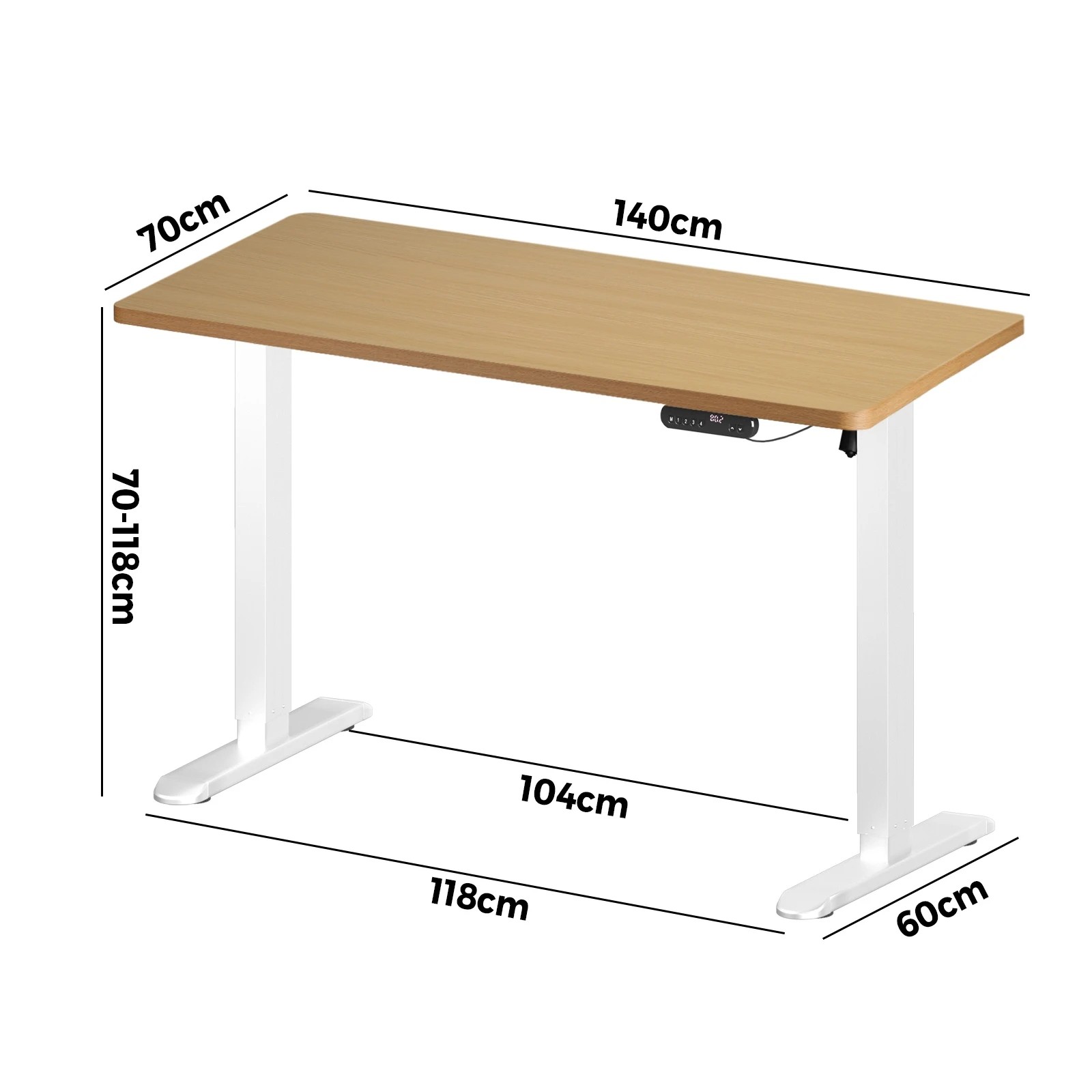 4 Oikiture Electric Standing Desk Single Motor 140cm Tabletop
 - Multi, 4 of 4
